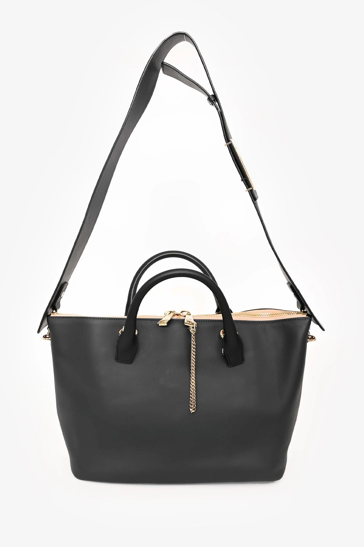 Chloe 2014 Black/Light Grey Leather Baylee Tote with Strap - Image 6