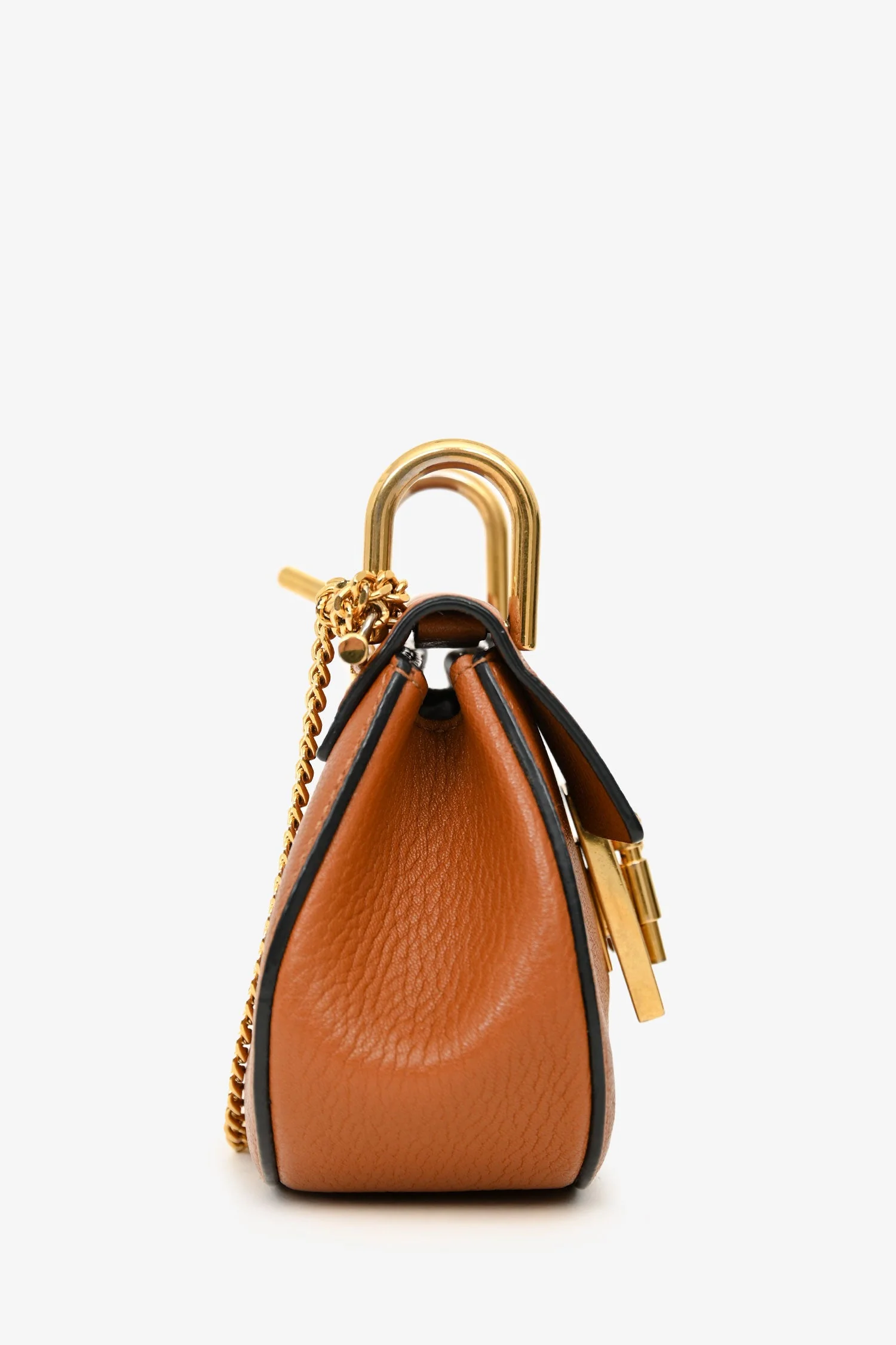 Chloe 2015 Brown Grained Leather Mini 'Drew' Crossbody Bag - Image 3