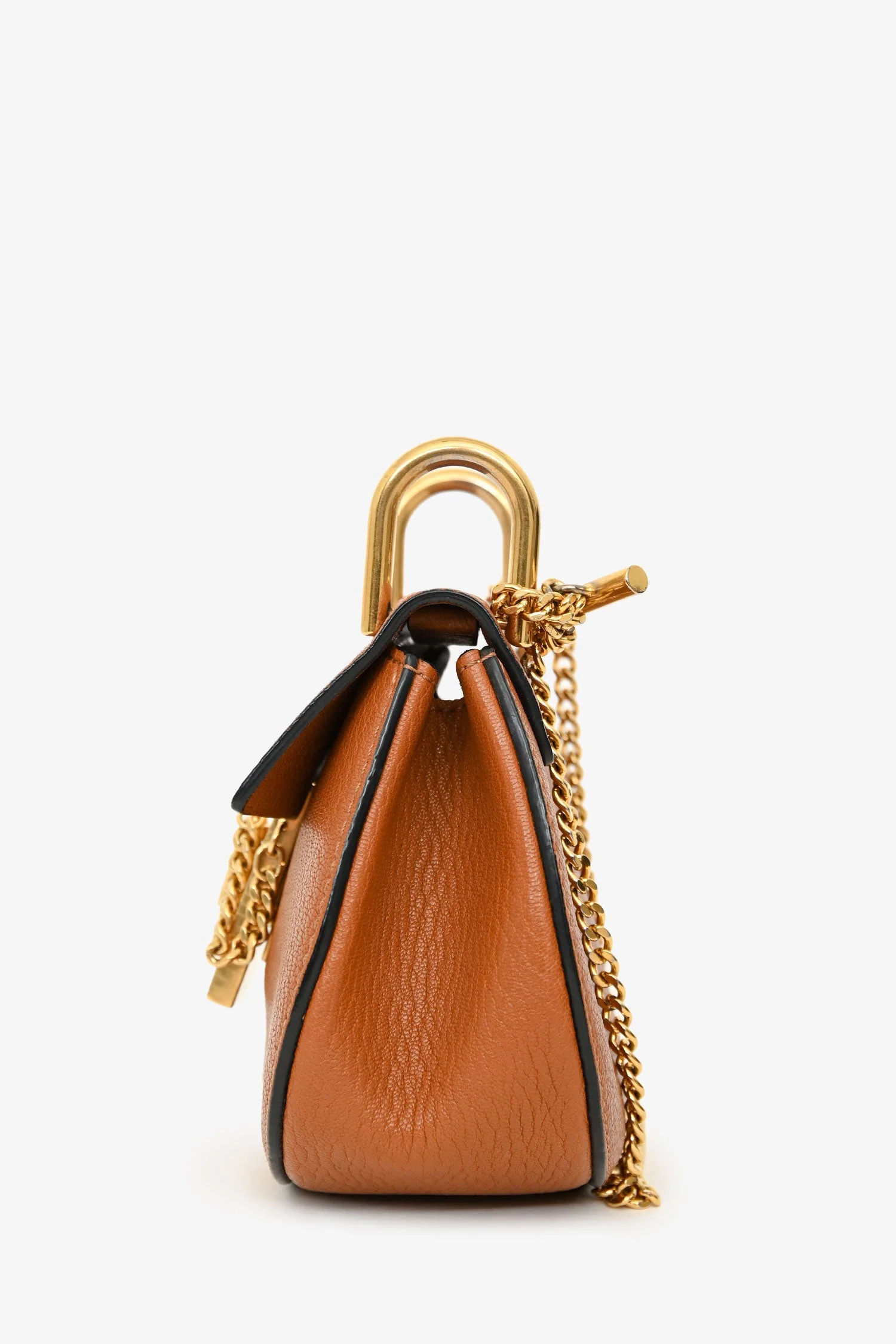 Chloe 2015 Brown Grained Leather Mini 'Drew' Crossbody Bag - Image 4