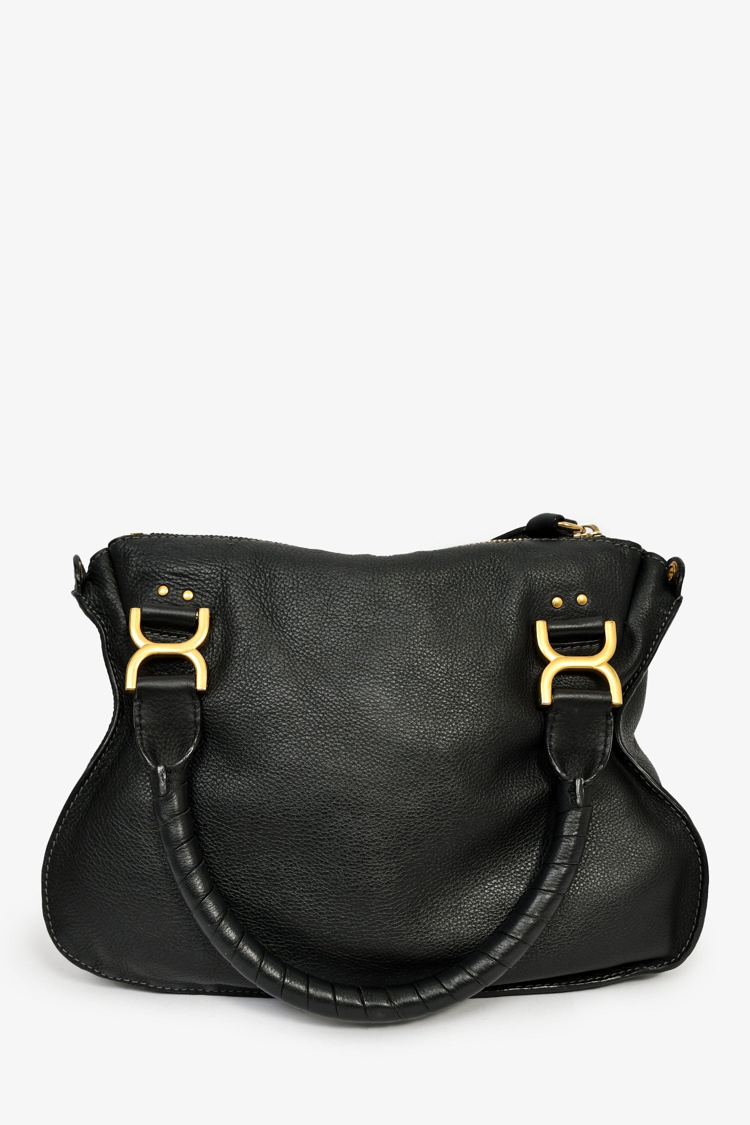 Chloe 2017 Black Leather Marcie Shoulder Bag With Strap - Image 2