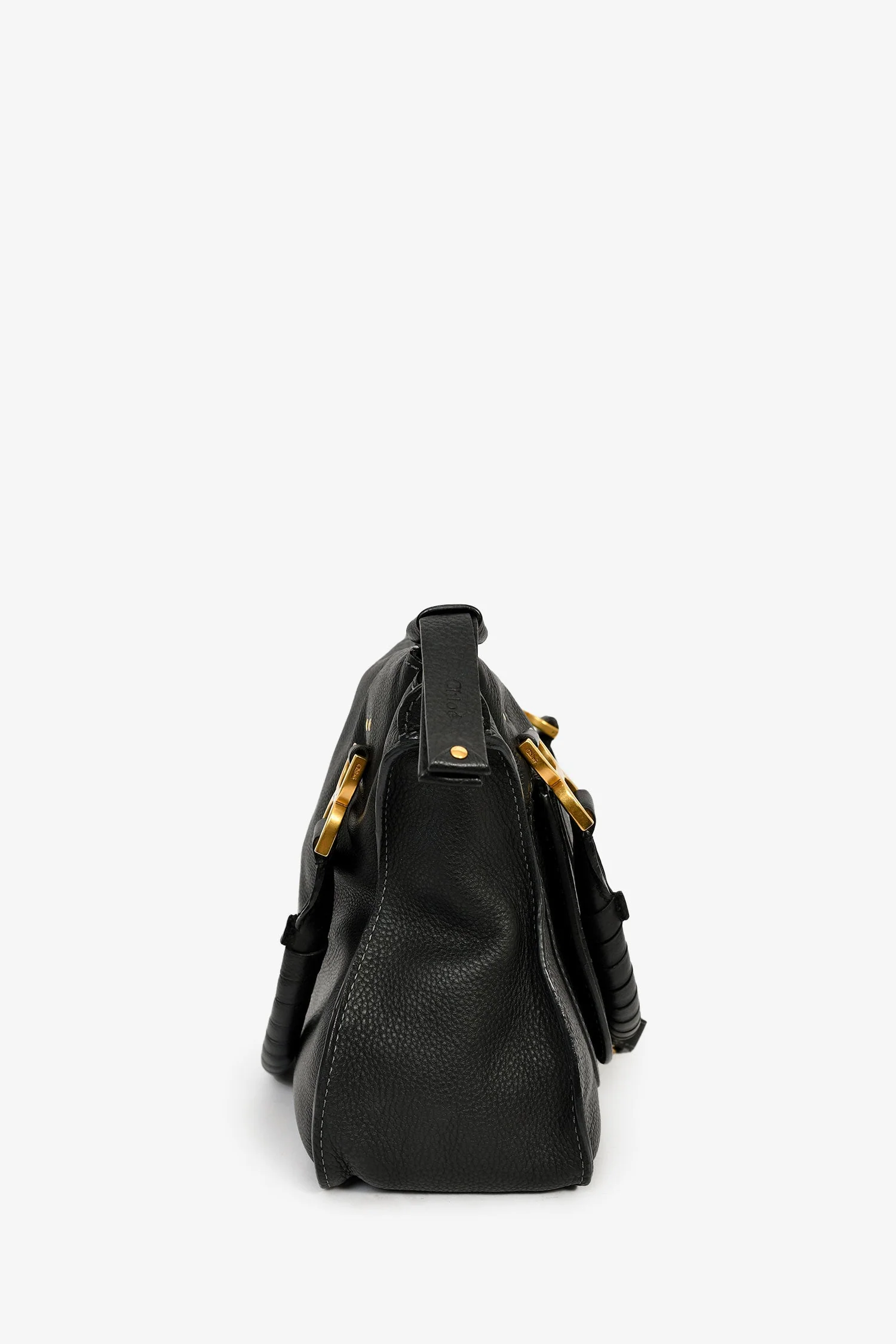 Chloe 2017 Black Leather Marcie Shoulder Bag With Strap - Image 4