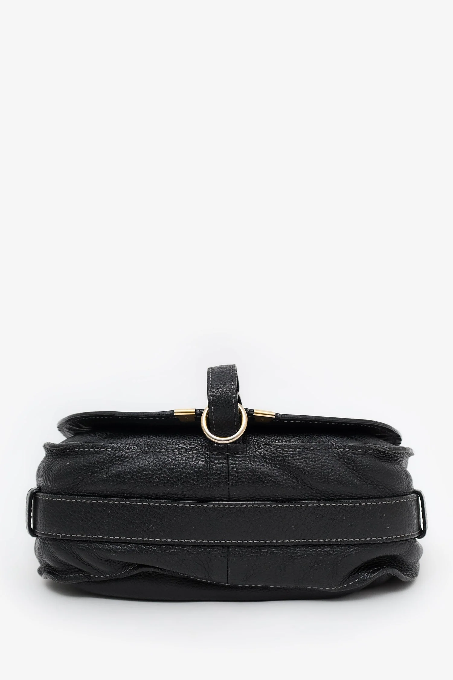 Chloe Black Grained Leather Marcie Saddle Bag - Image 5