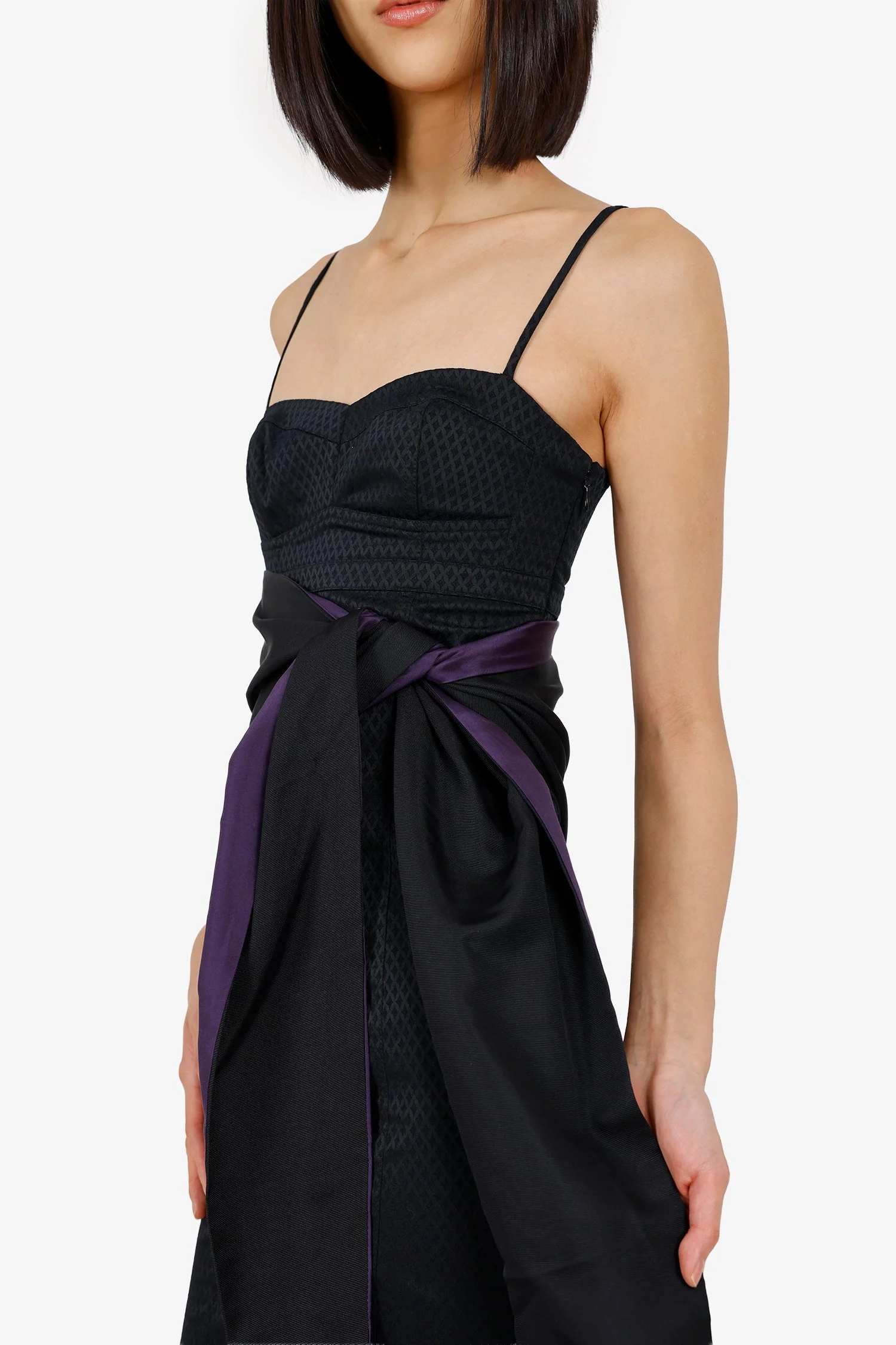 Chloe Black Silk Twill Wrap Around Belt - Image 3