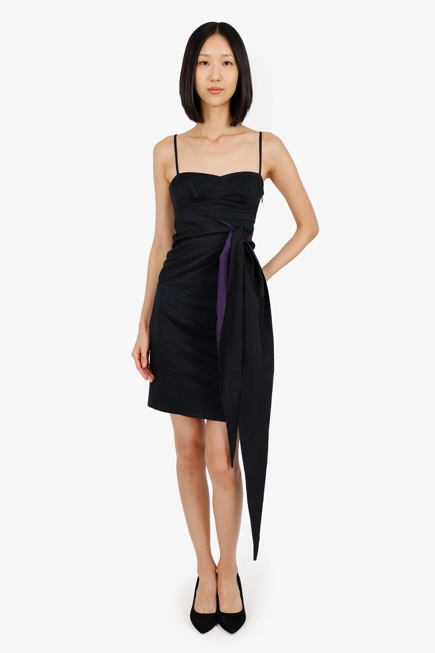 Chloe Black Silk Twill Wrap Around Belt - Image 4