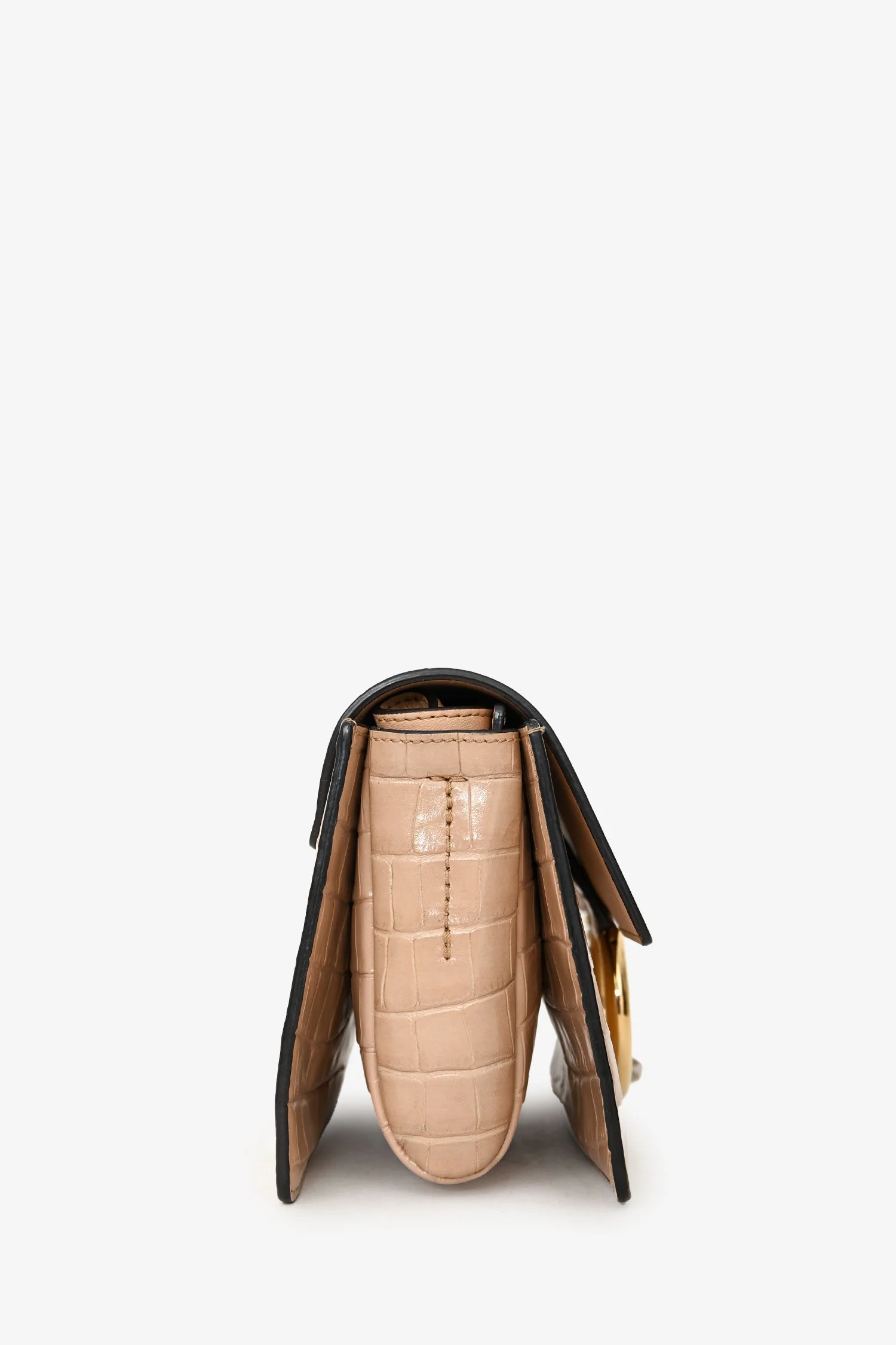 Chloé Blush Croc Embossed Leather Small Faye Crossbody Bag - Image 4