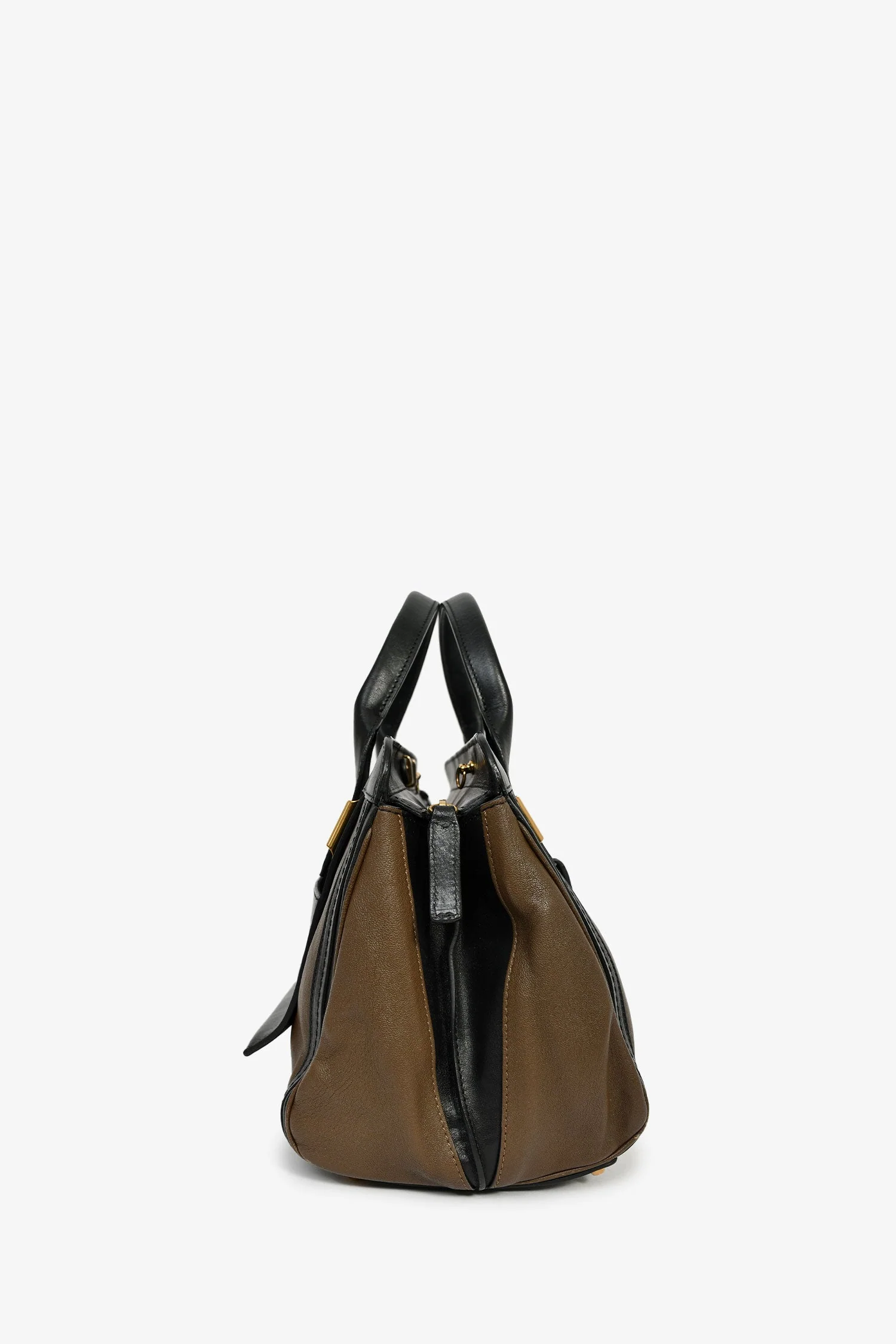 Chloe Brown/Black Leather 'Alice' Top Handle Bag - Image 3