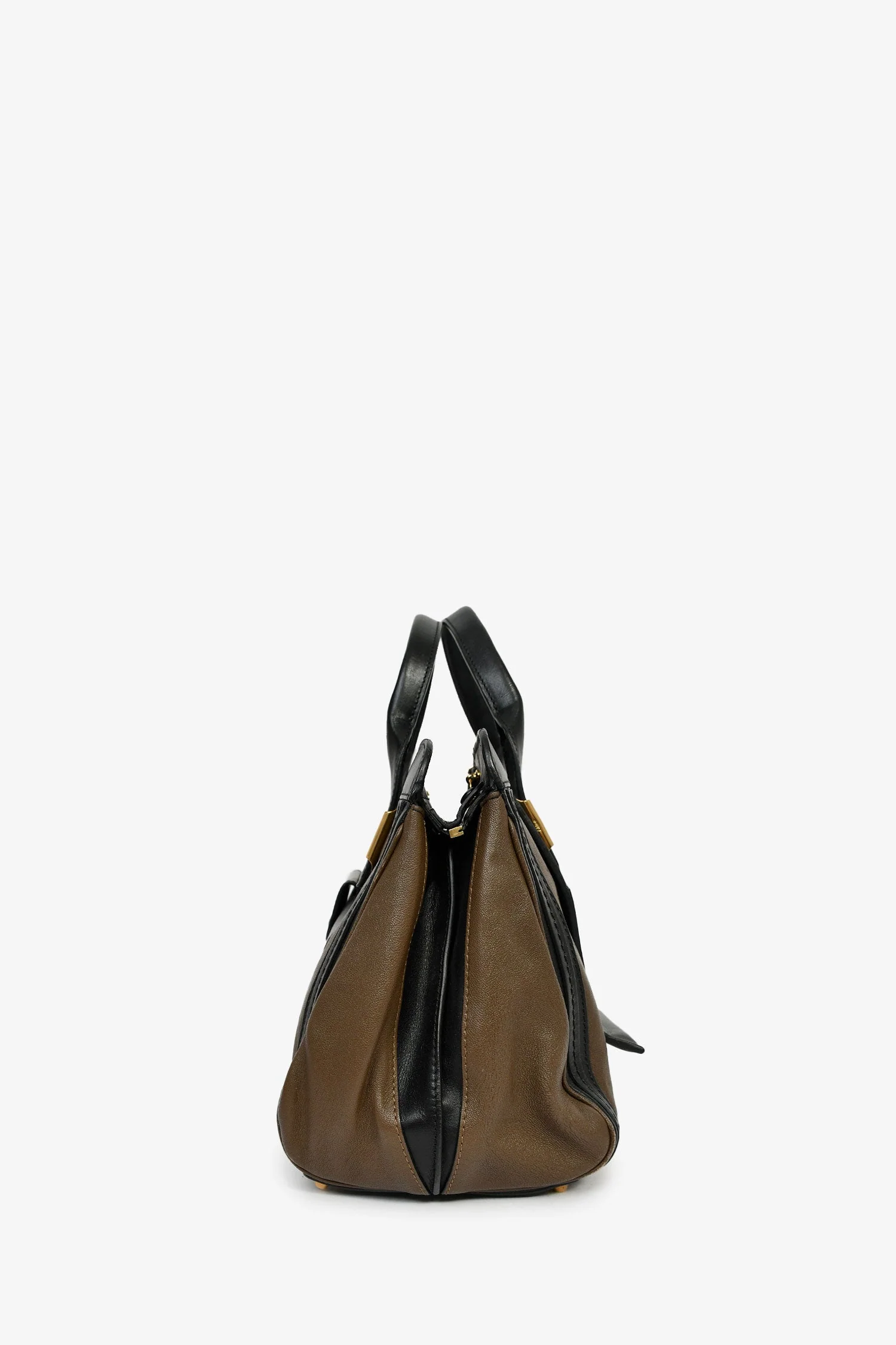 Chloe Brown/Black Leather 'Alice' Top Handle Bag - Image 4