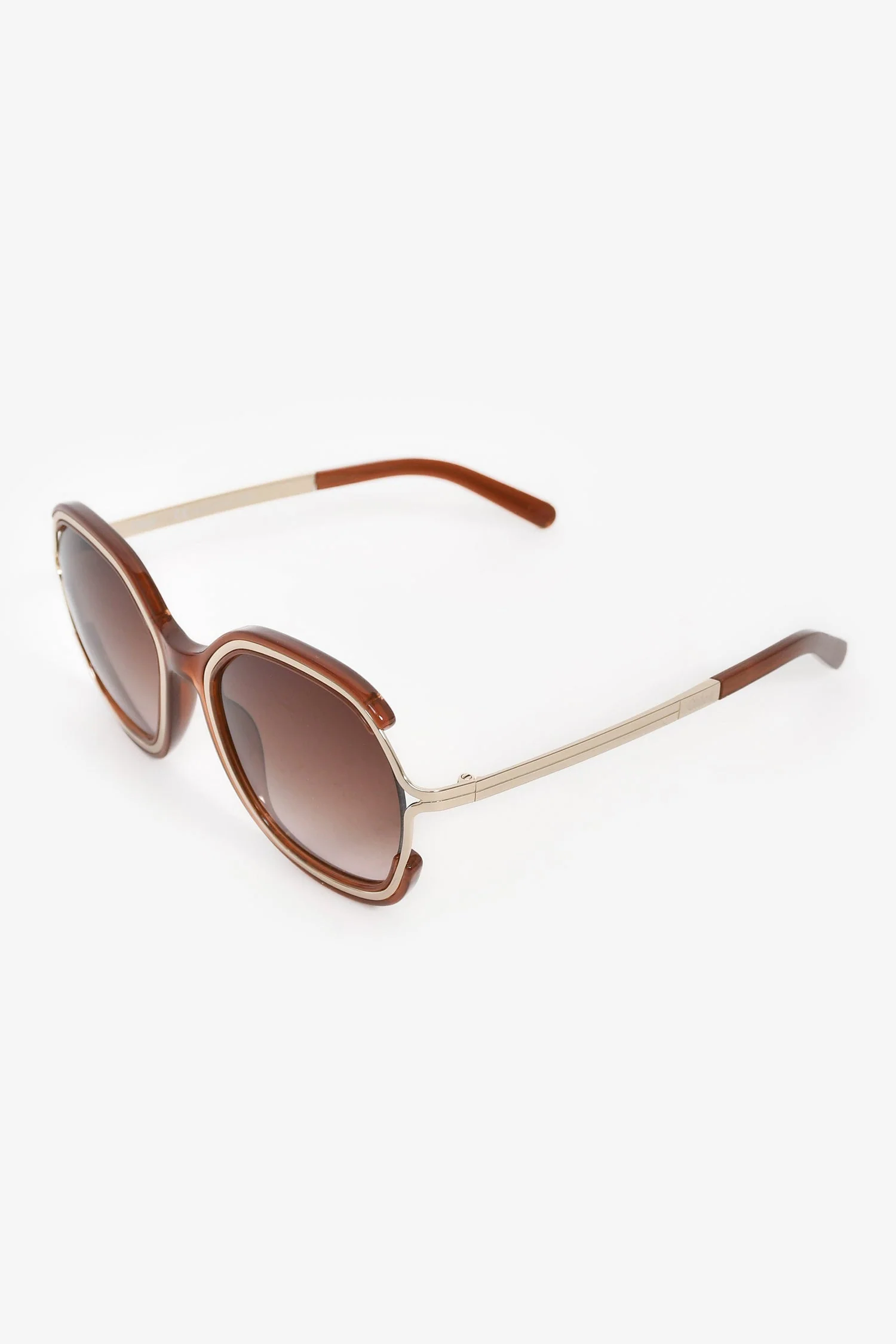 Chloe Brown/Gold Tone Sunglasses - Image 2