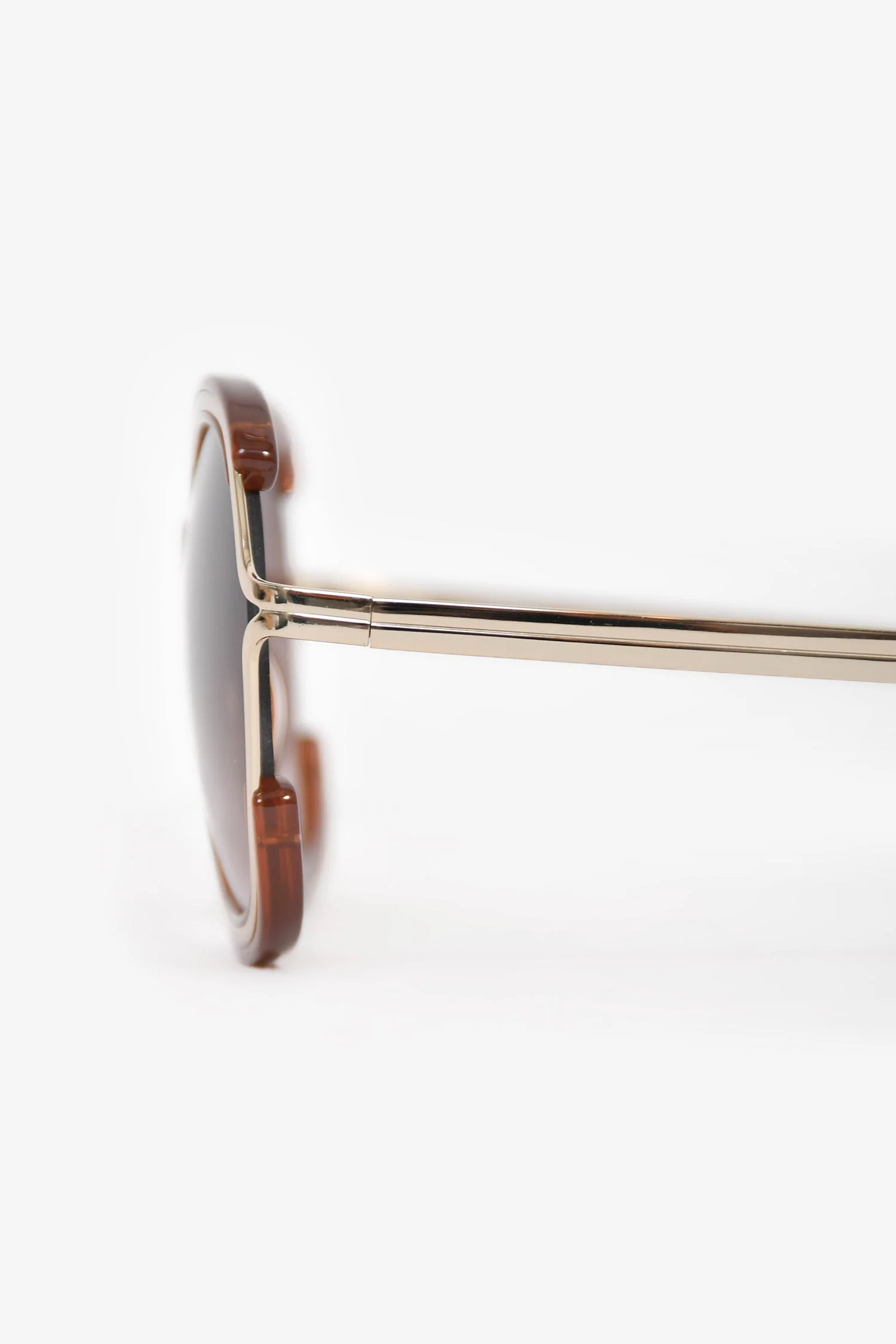 Chloe Brown/Gold Tone Sunglasses - Image 4