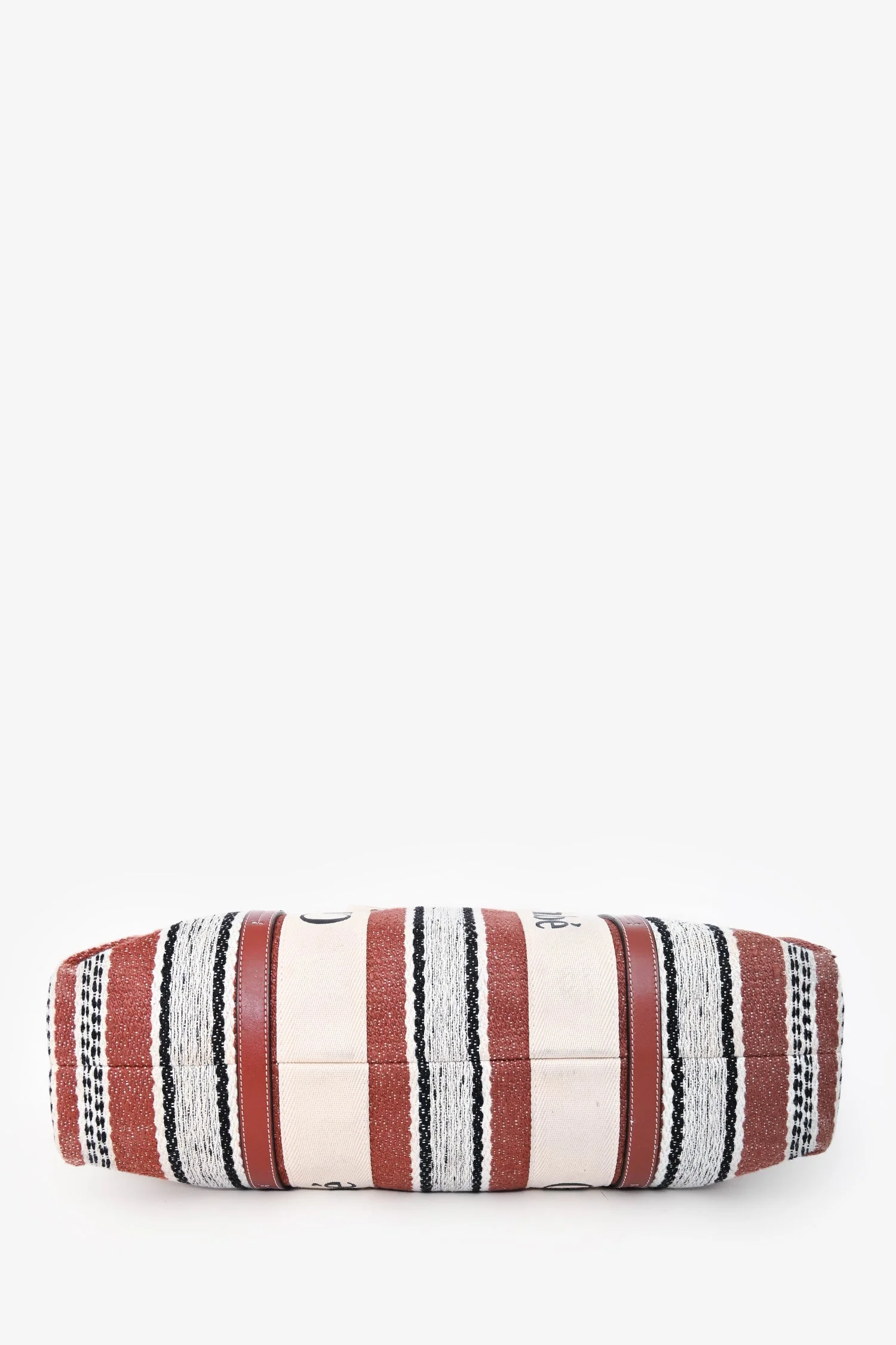 Chloé Brown/White Logo Canvas Tote - Image 5