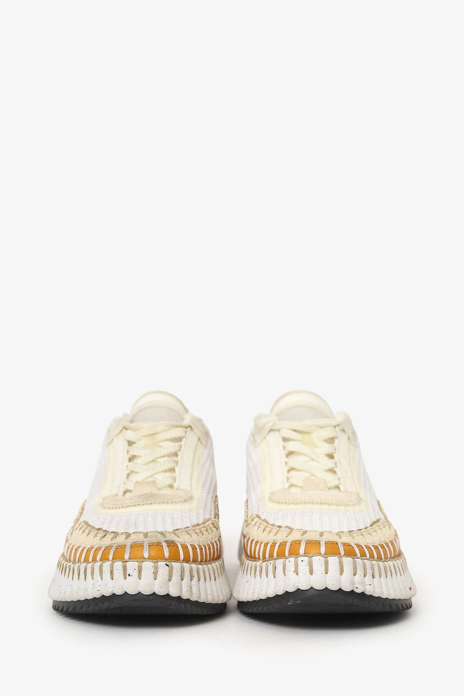 Chloe Cream/Brown 'Nama' Sneakers Size 38 - Image 3