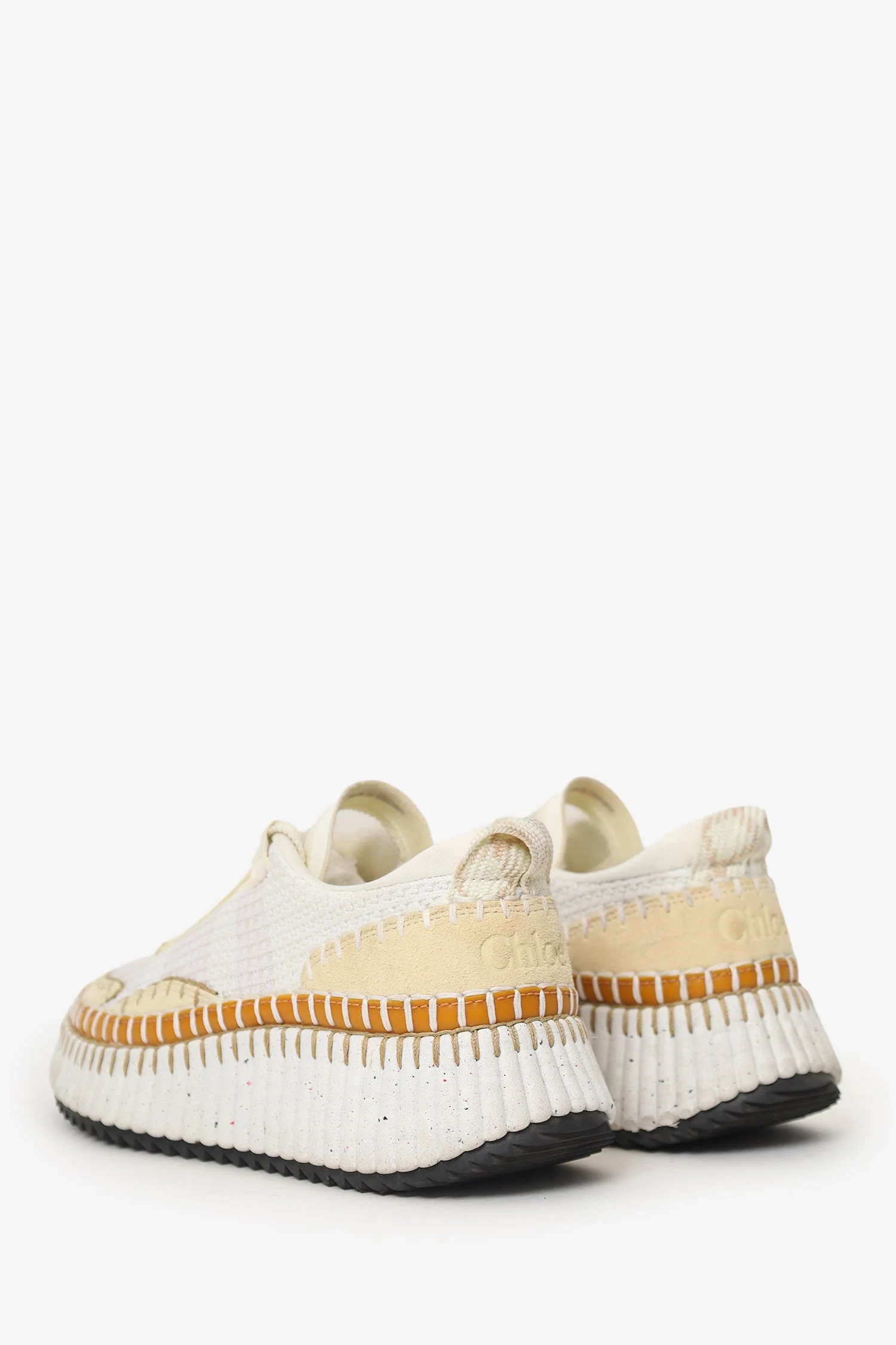 Chloe Cream/Brown 'Nama' Sneakers Size 38 - Image 4