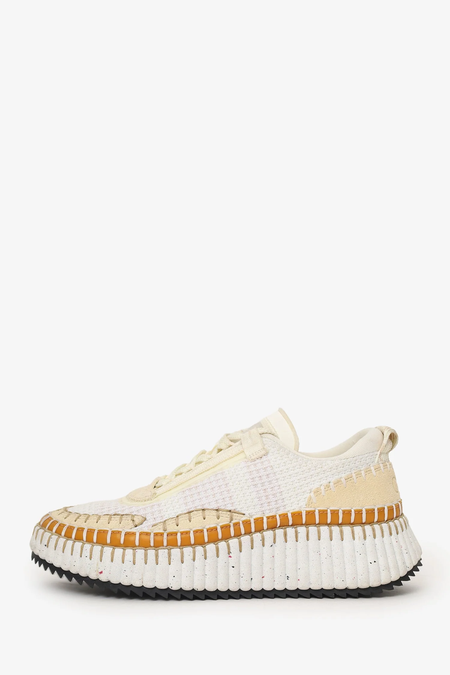 Chloe Cream/Brown 'Nama' Sneakers Size 38 - Image 5