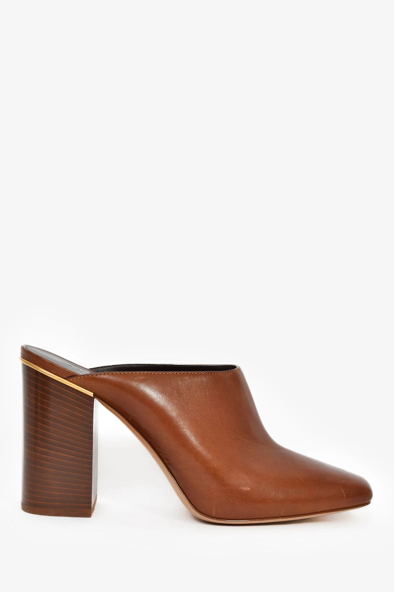 Chloe Dark Brown Heeled Mules Size 40