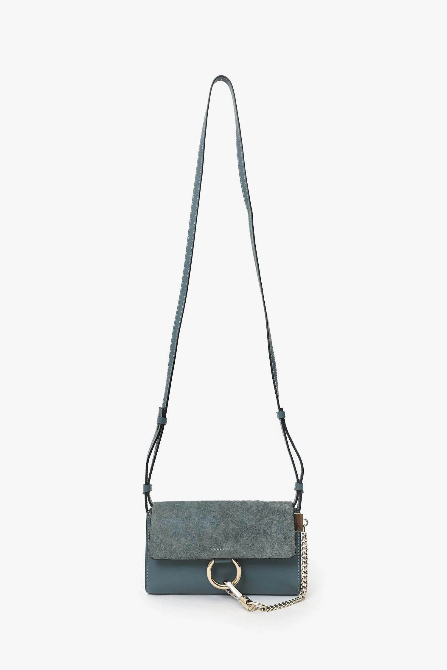 Chloe Green Suede/Leather Small Faye Bag - Image 7