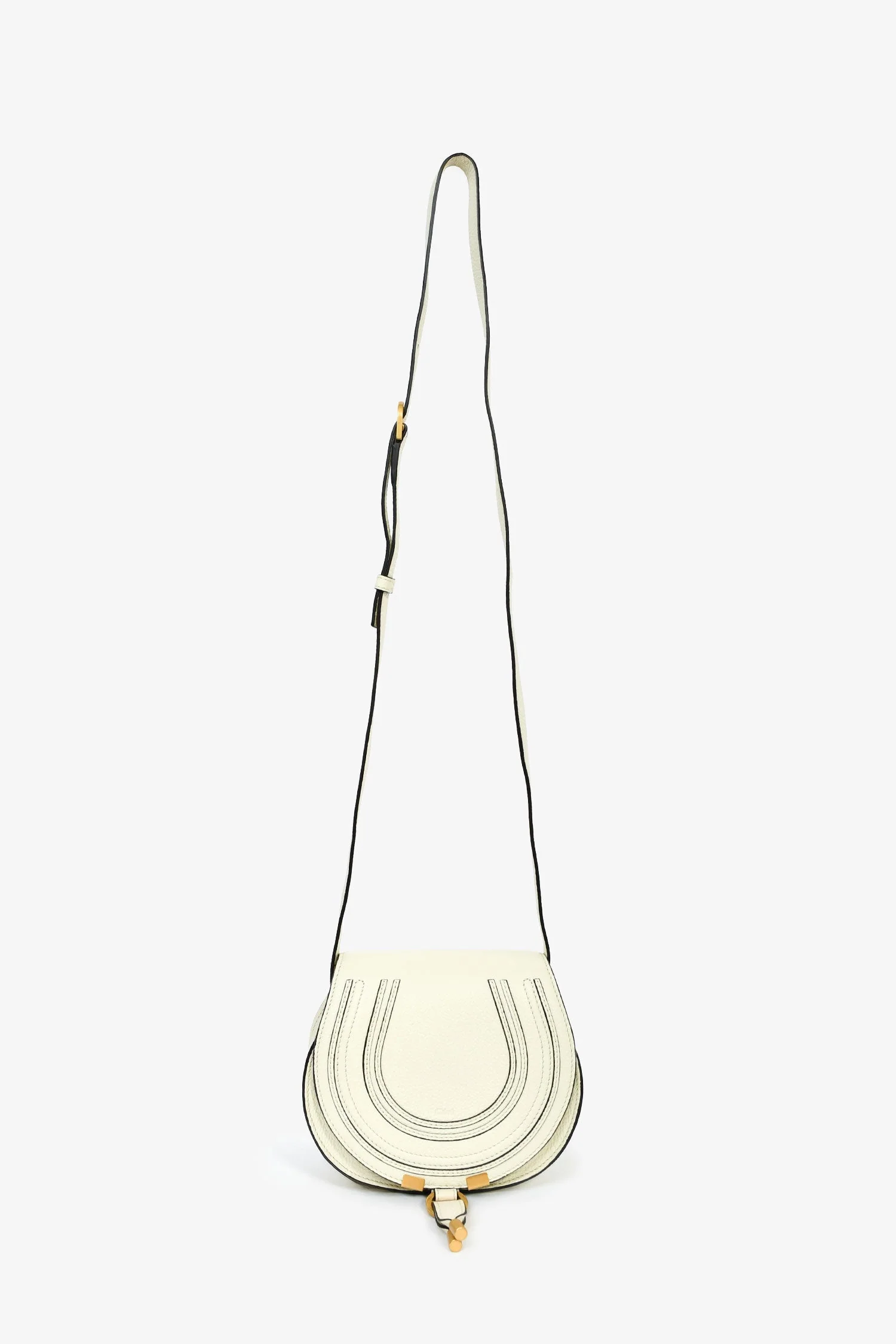 Chloe Ivory Leather 'Marcie' Small Crossbody Bag - Image 7