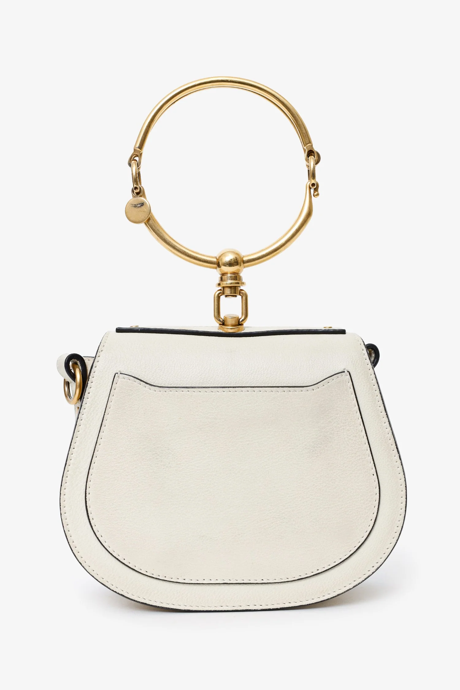 Chloe Off White Suede Small 'Nile Bracelet' Bag - Image 3
