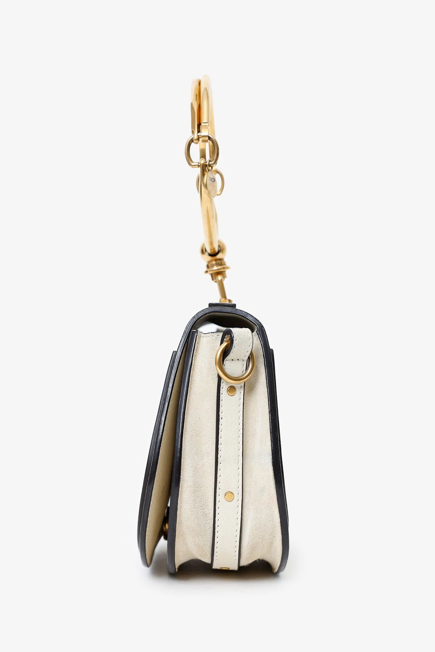 Chloe Off White Suede Small 'Nile Bracelet' Bag - Image 4