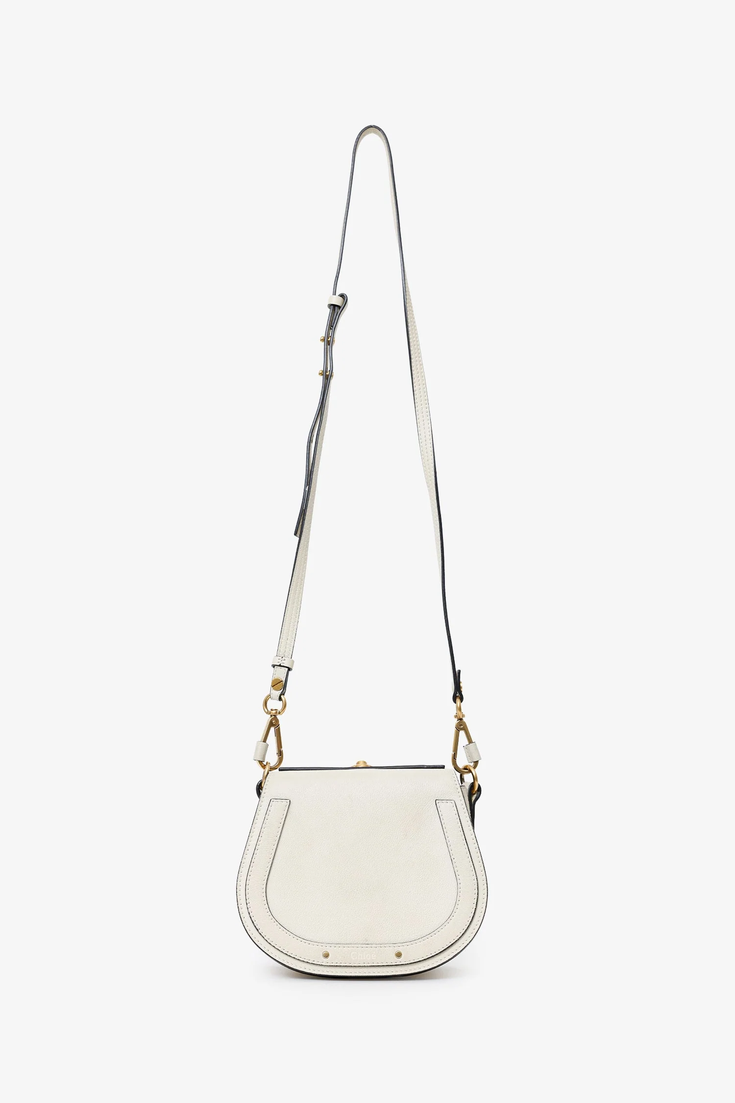Chloe Off White Suede Small 'Nile Bracelet' Bag - Image 6