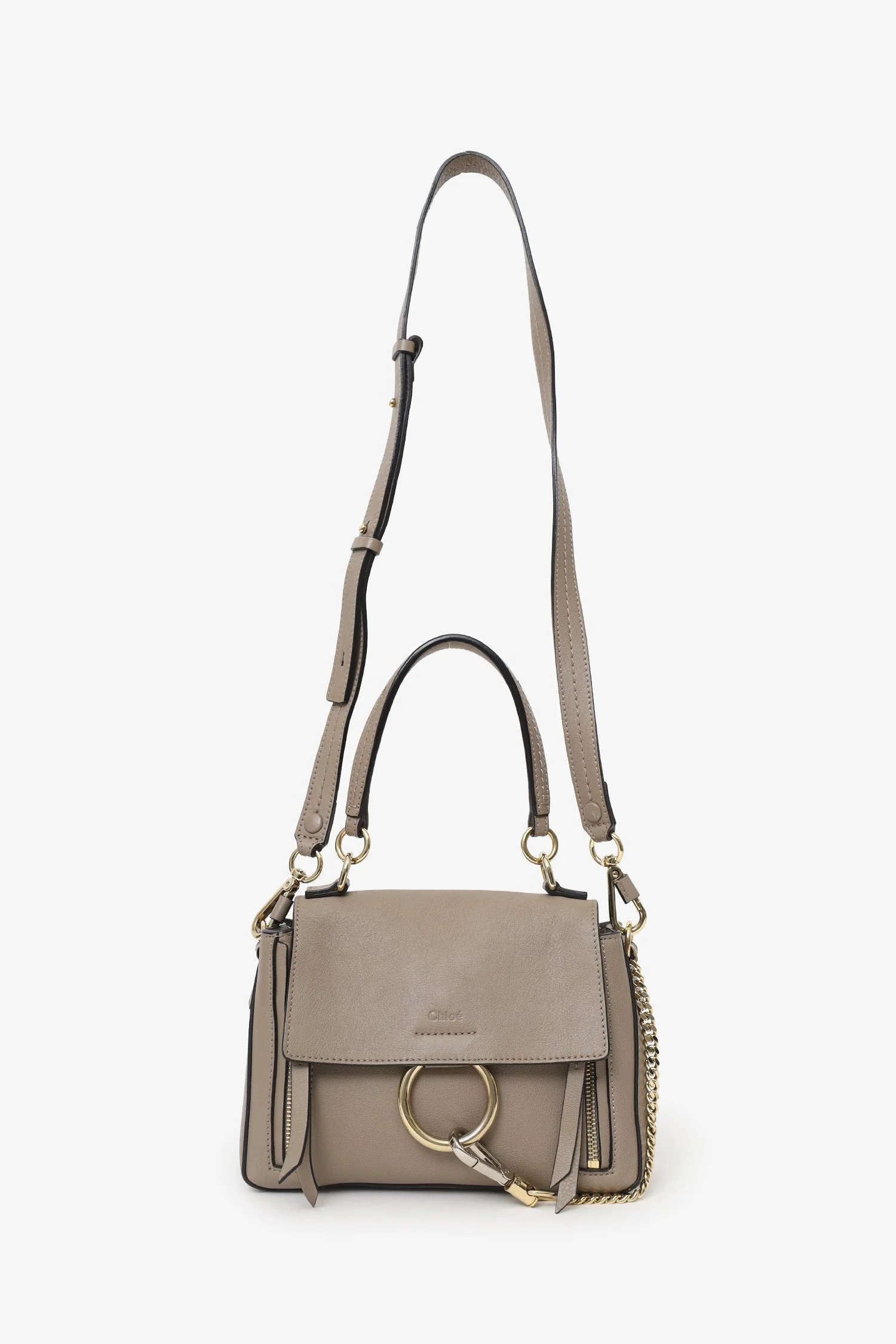 Chloe Taupe Leather Mini Faye Day Bag - Image 6