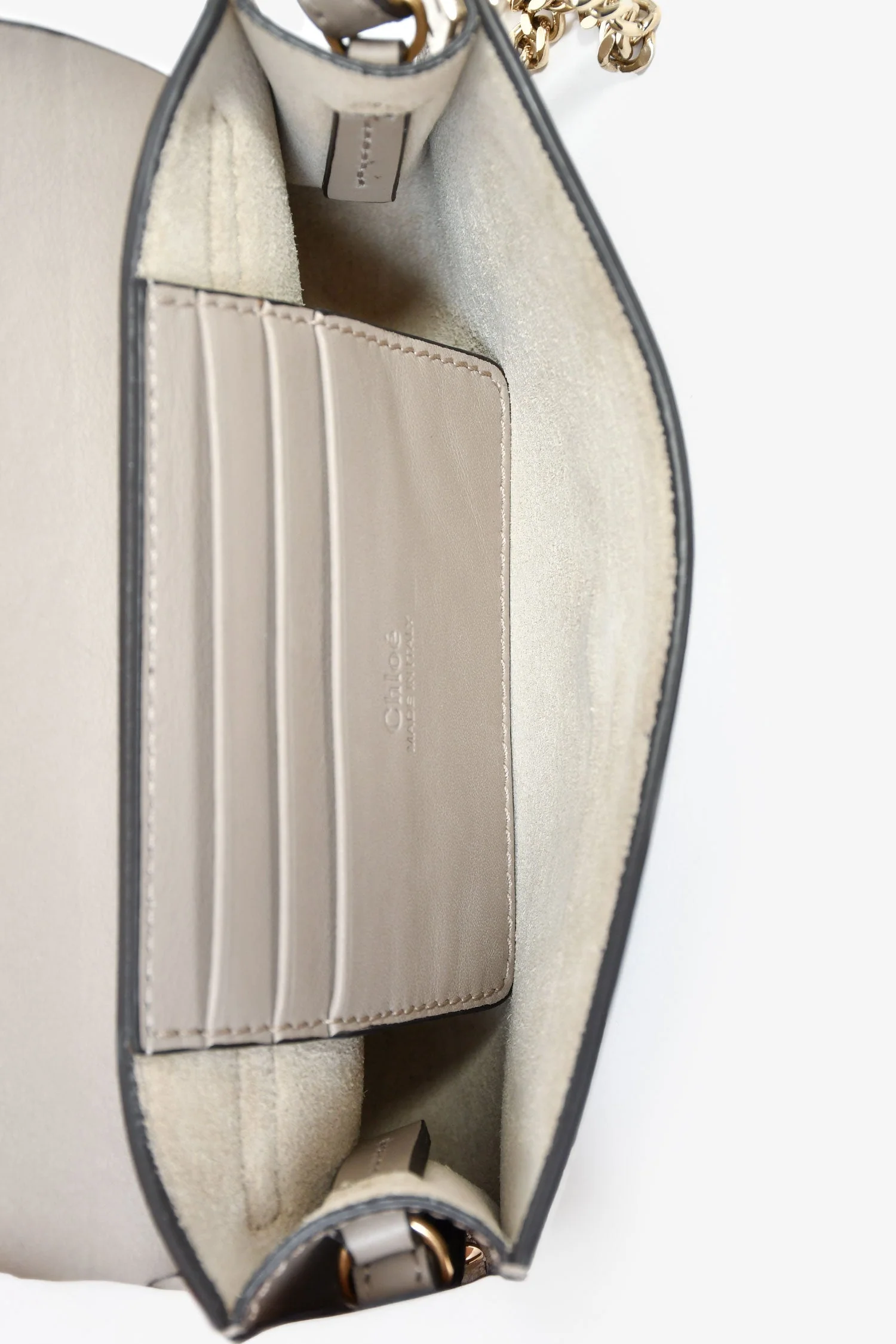 Chloé Taupe Leather/Suede 'Faye' Crossbody Bag - Image 6