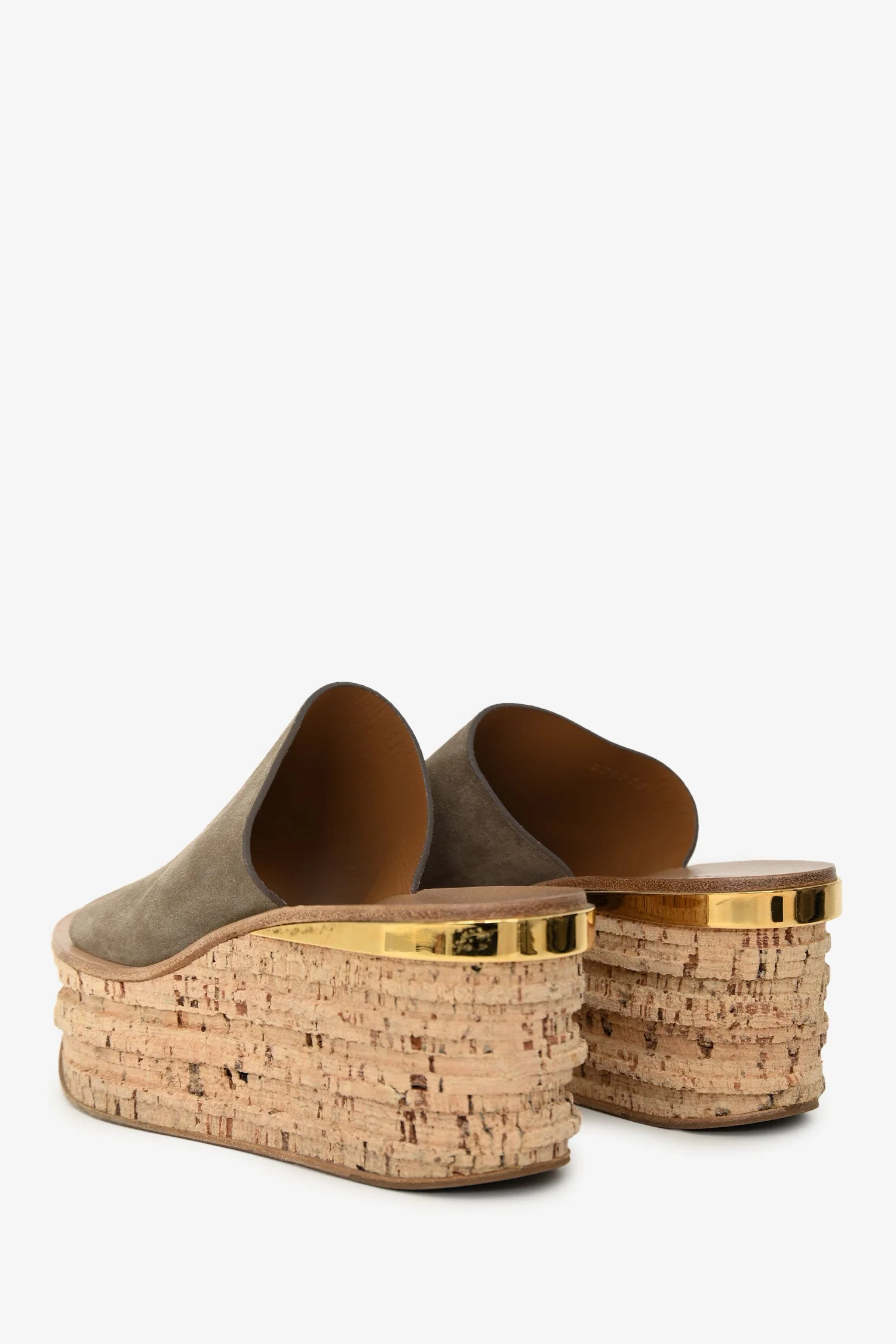 Chloe Taupe Suede Camille Sandals Size 38.5 - Image 4
