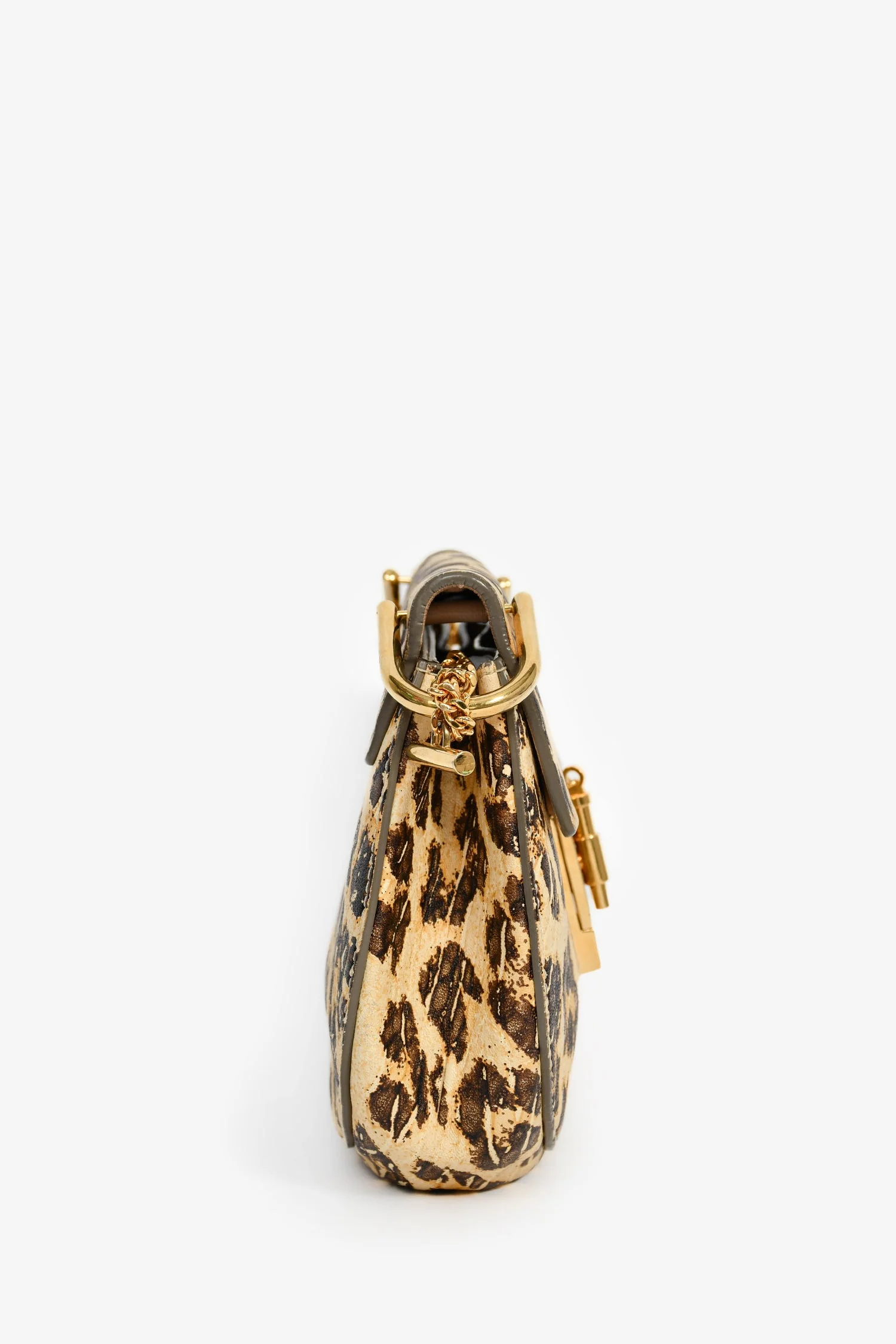 Chloe Yellow/Brown Leopard Print Leather Mini 'Drew' Crossbody Bag - Image 3