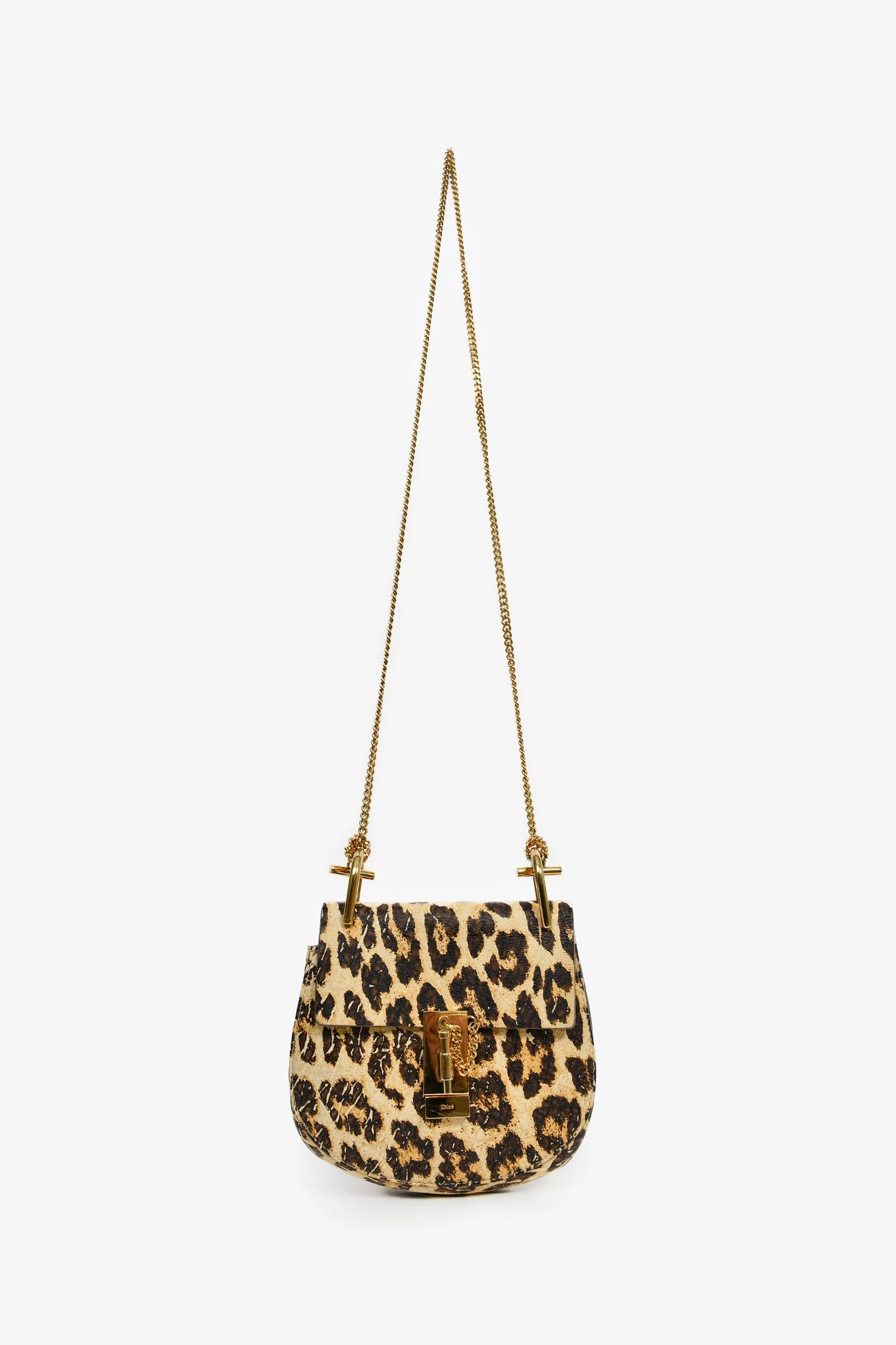Chloe Yellow/Brown Leopard Print Leather Mini 'Drew' Crossbody Bag - Image 7