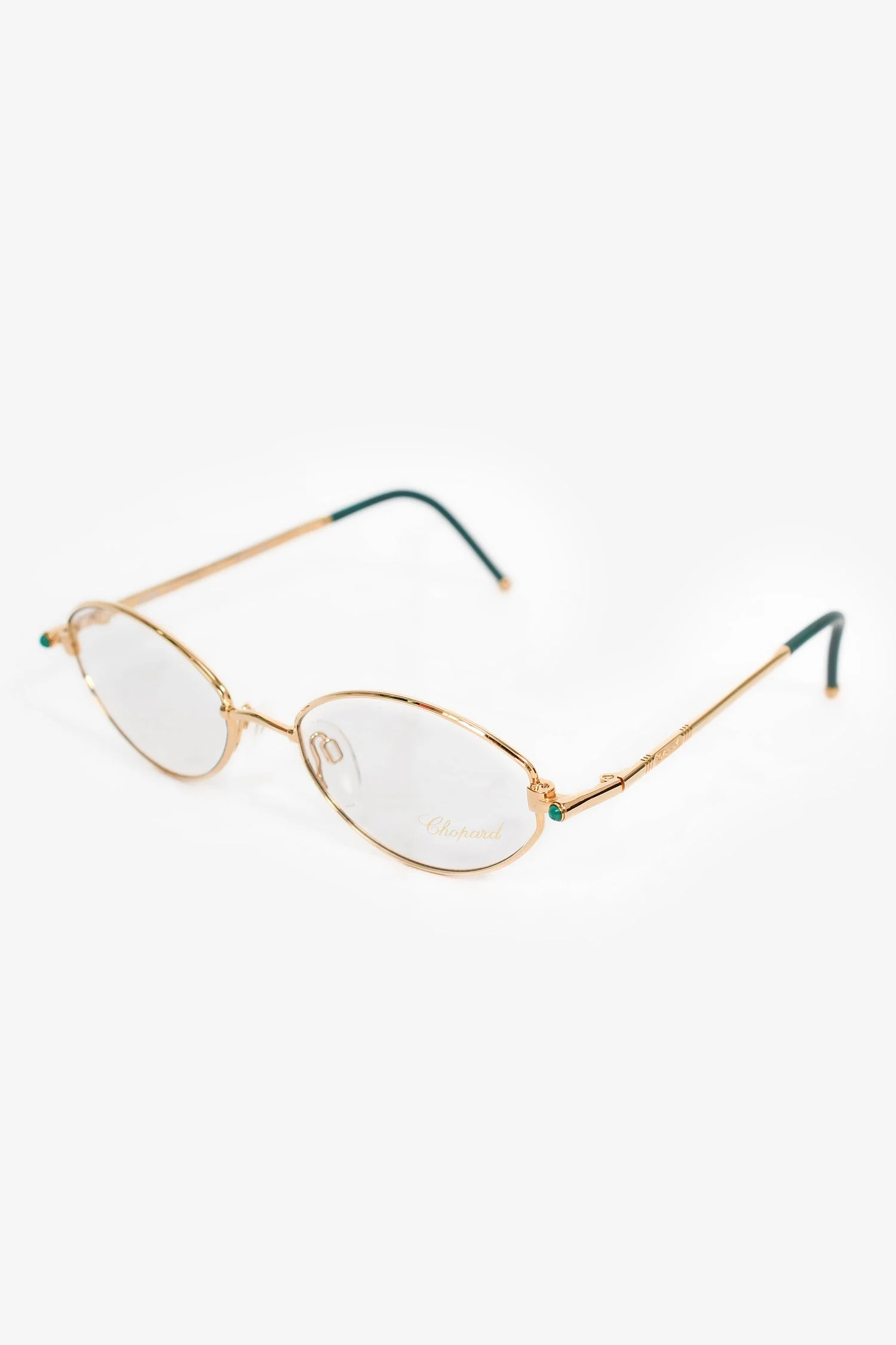 Chopard Gold Toned/Teal Round Eye Glasses - Image 2