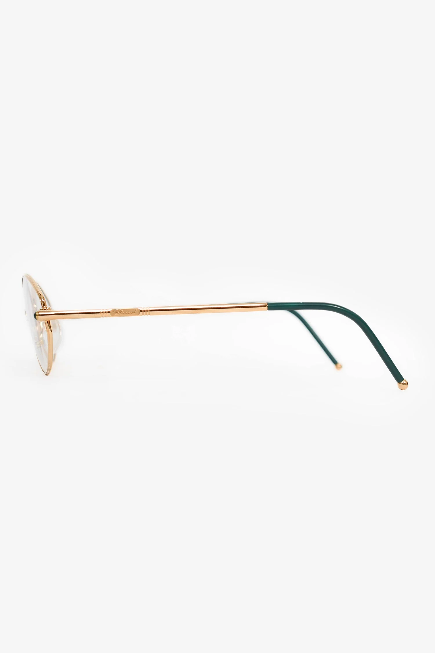 Chopard Gold Toned/Teal Round Eye Glasses - Image 3