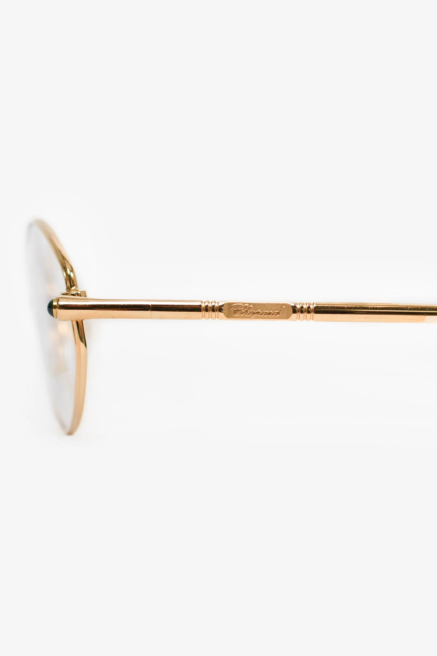 Chopard Gold Toned/Teal Round Eye Glasses - Image 4