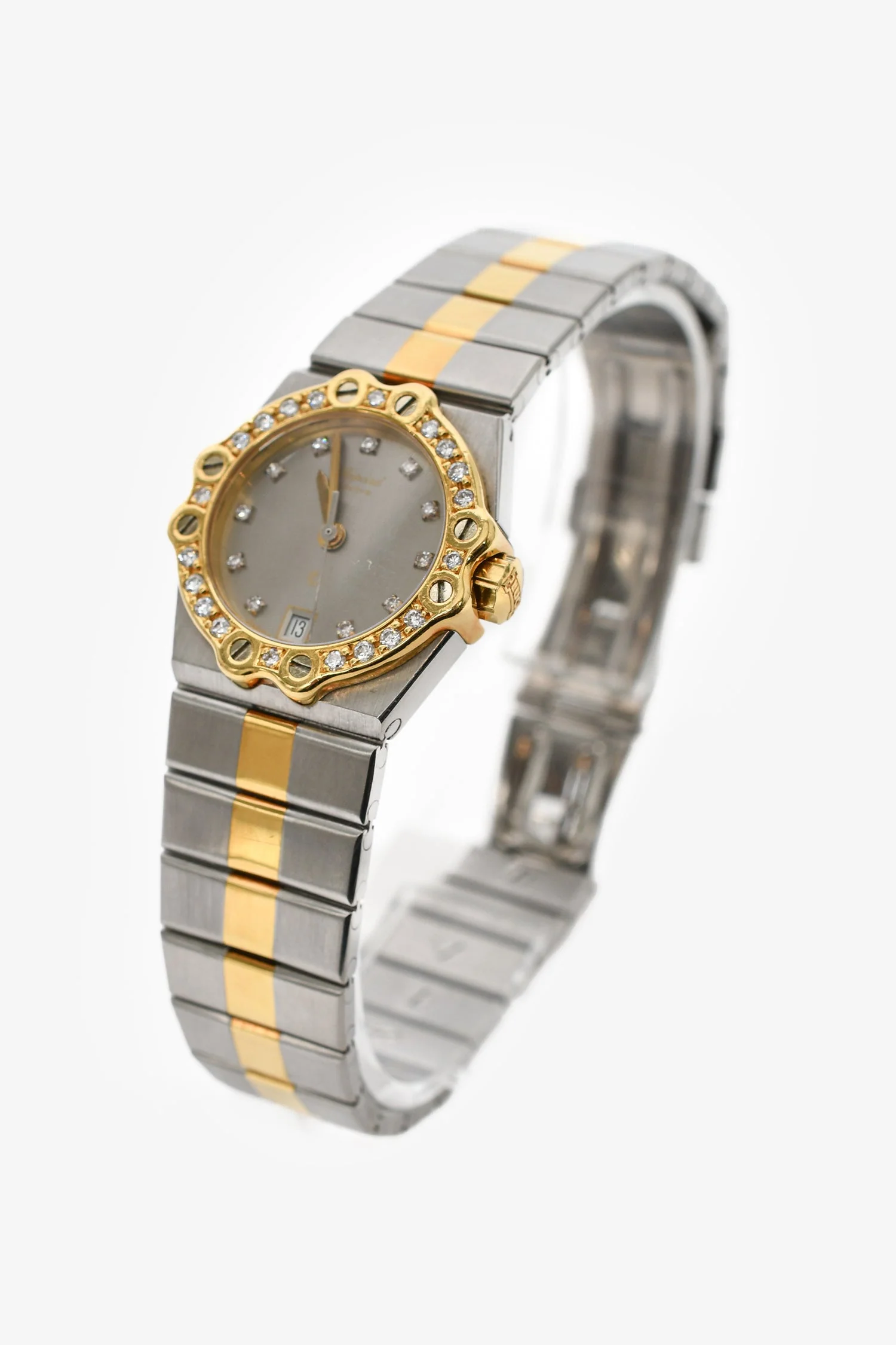 Chopard St.Moritz Stainless Steel/18k Yellow Gold Diamond Bezel & Diamond Dial 24mm Watch - Image 2