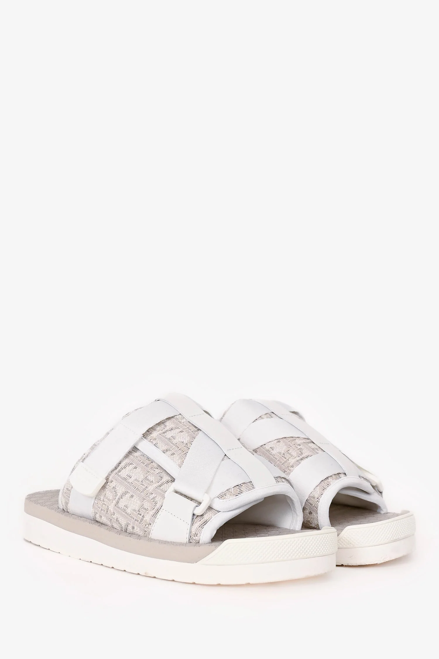 Christain Dior White/Beige Oblique 'Alpha' Slides Size 40 - Image 2
