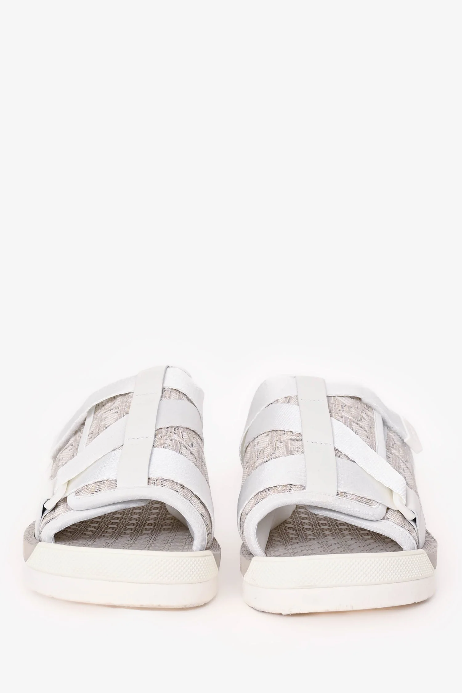 Christain Dior White/Beige Oblique 'Alpha' Slides Size 40 - Image 3