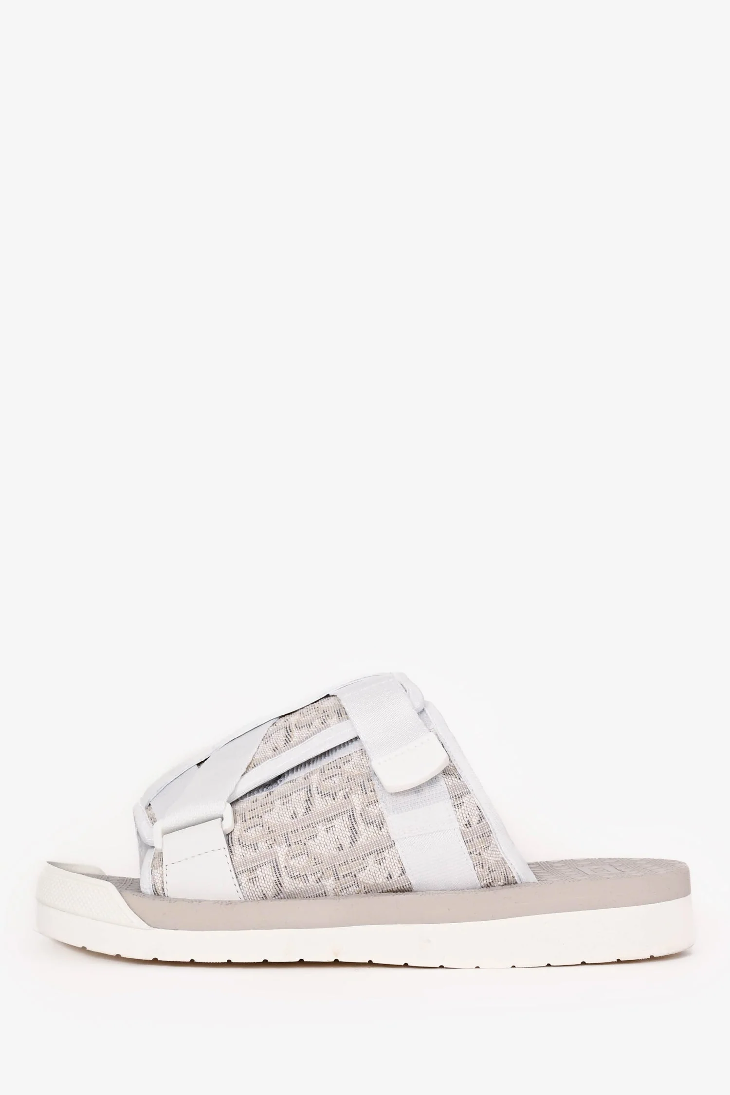 Christain Dior White/Beige Oblique 'Alpha' Slides Size 40 - Image 5