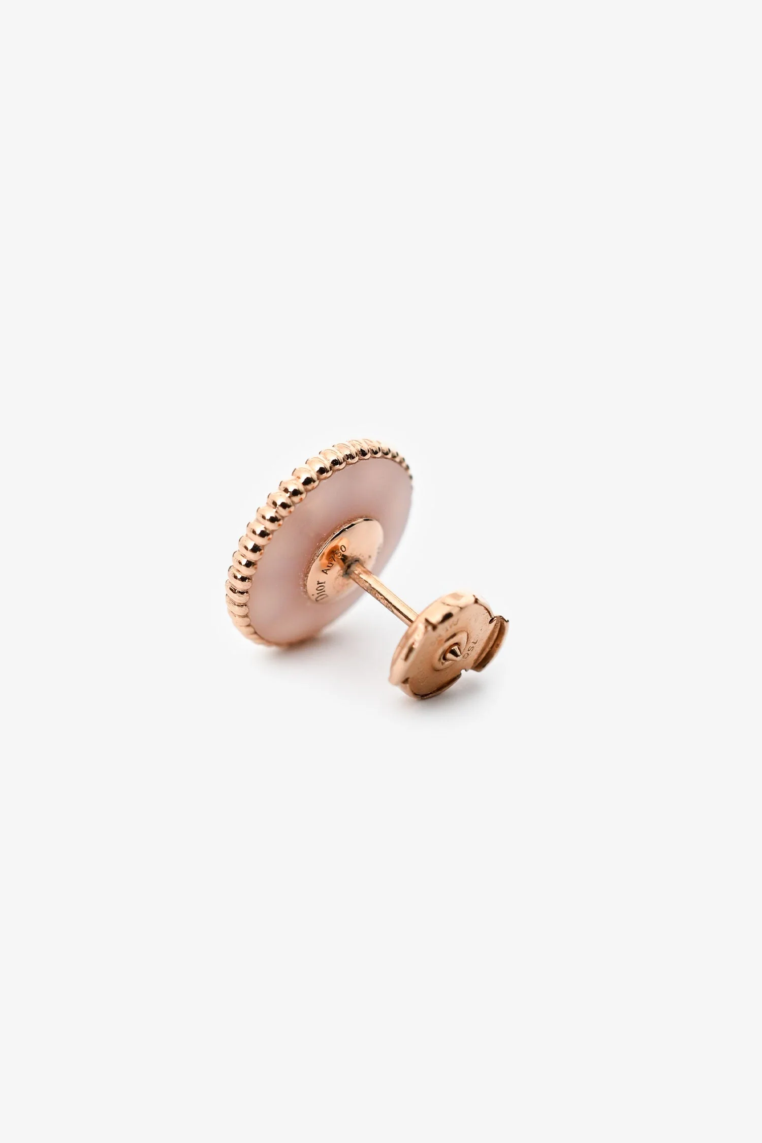 Christian Dior 18K Rose Gold Diamond/Pink Opal Set Rose des Vents Medium Single Earring - Image 3