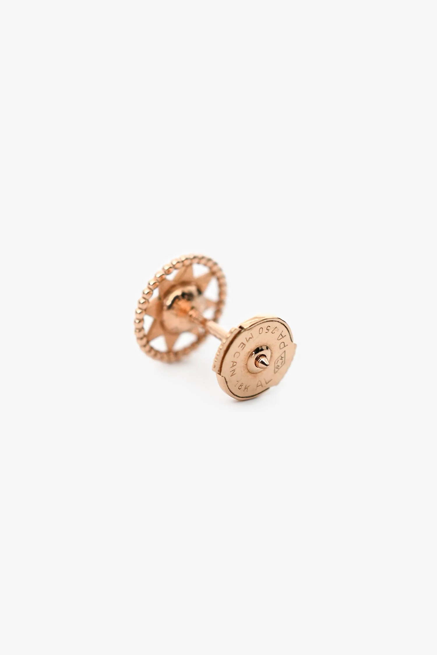 Christian Dior 18K Rose Gold Diamond Set Rose Des Vents Small Single Earring - Image 3
