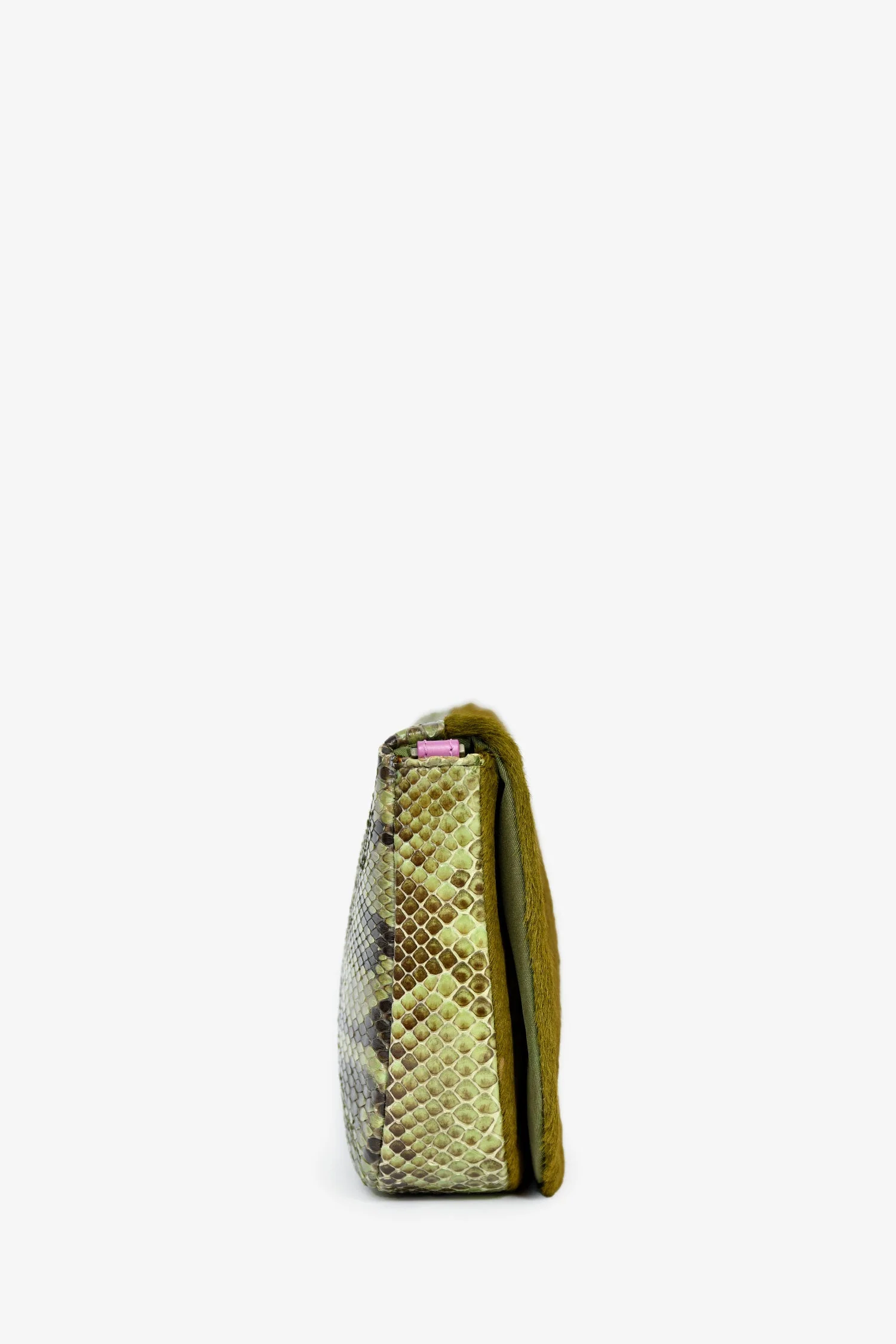 Christian Dior 2000 Green/Purple Ponyhair Snake Embossed Malice Shoulder Bag - Image 3