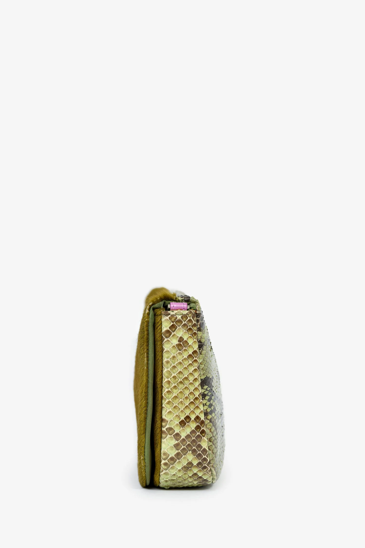 Christian Dior 2000 Green/Purple Ponyhair Snake Embossed Malice Shoulder Bag - Image 4