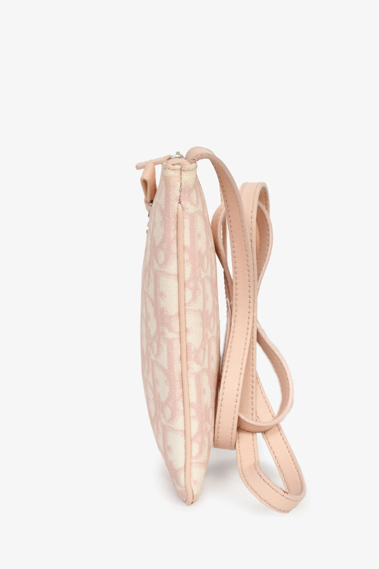 Christian Dior 2000s Pink Oblique Canvas Mini Pouch Crossbody - Image 4
