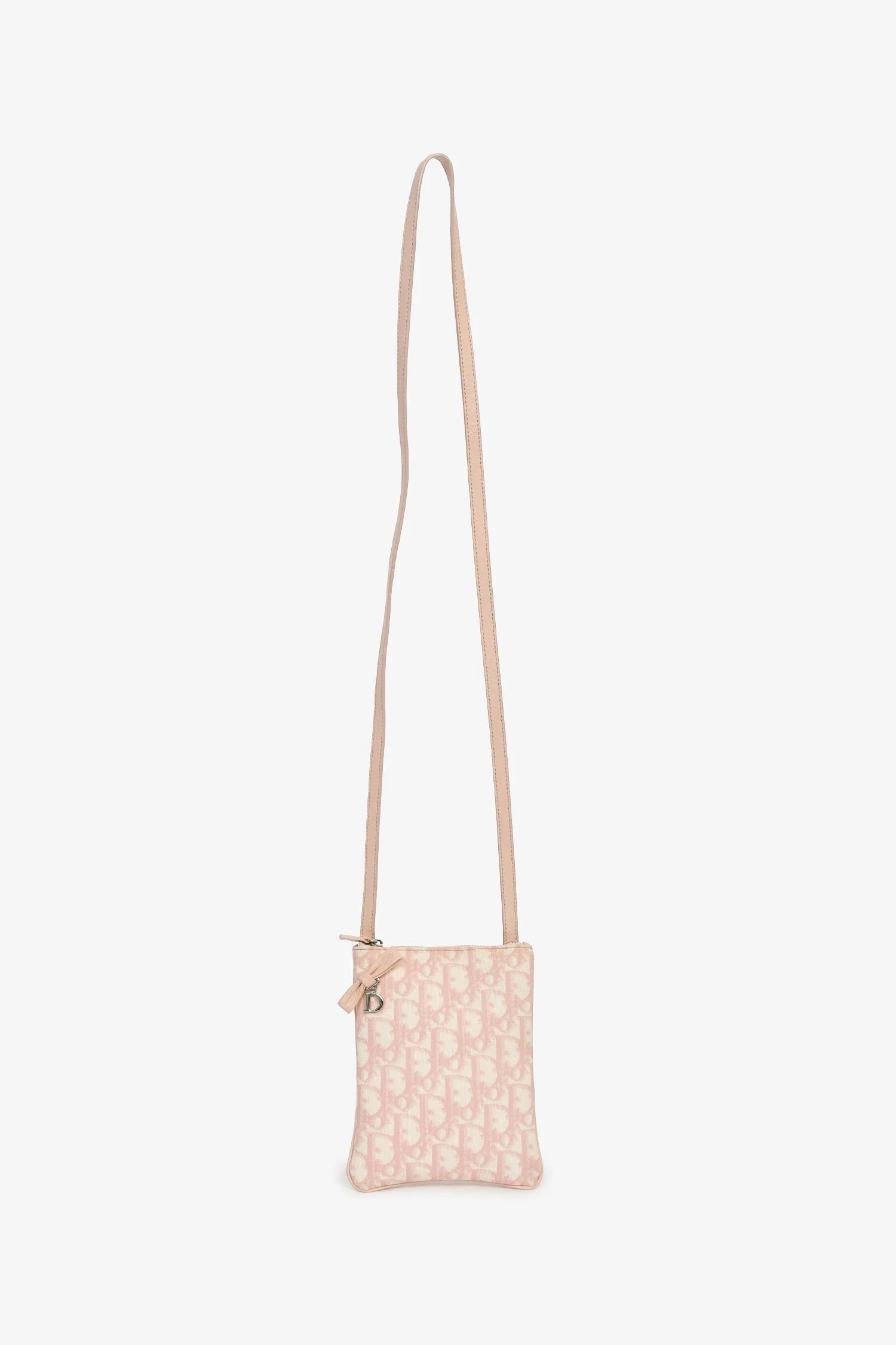 Christian Dior 2000s Pink Oblique Canvas Mini Pouch Crossbody - Image 7