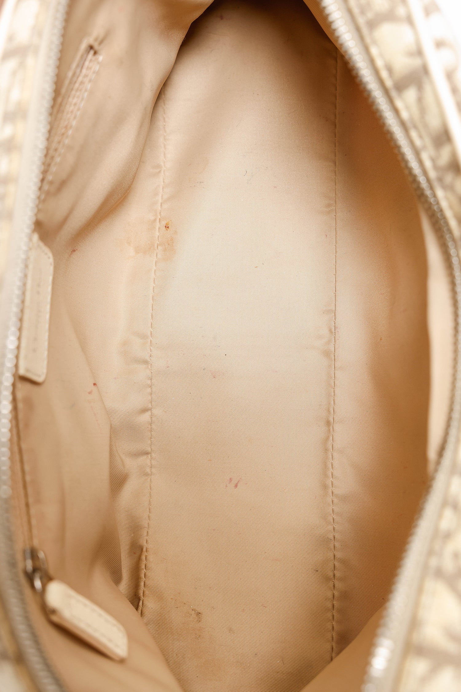 Christian Dior 2005 Beige/Cream Canvas Floral Embroidered Oblique Pouch - Image 6