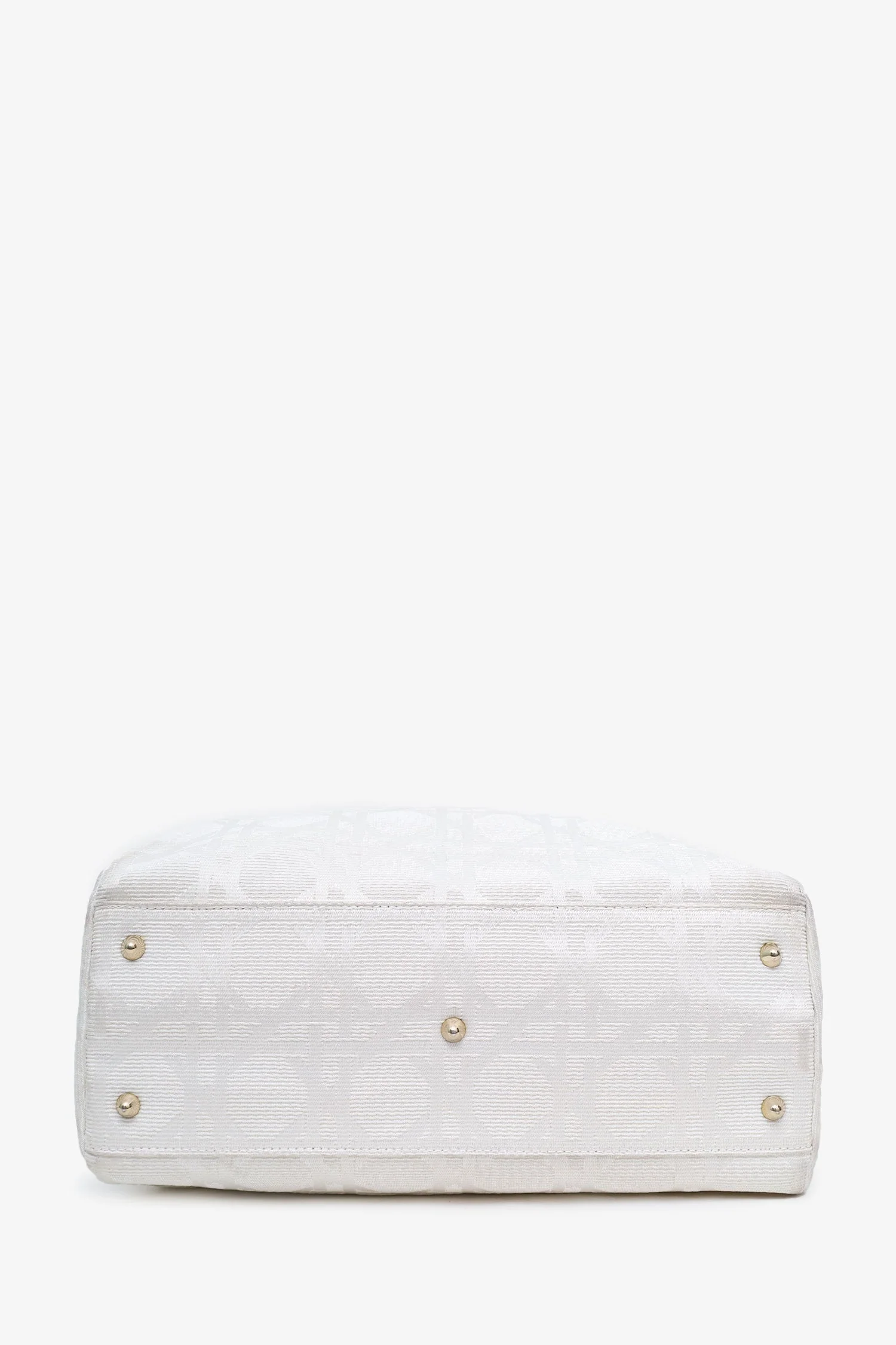 Christian Dior 2007 White Cannage Jacquard Canvas Lady Dior Tote - Image 5