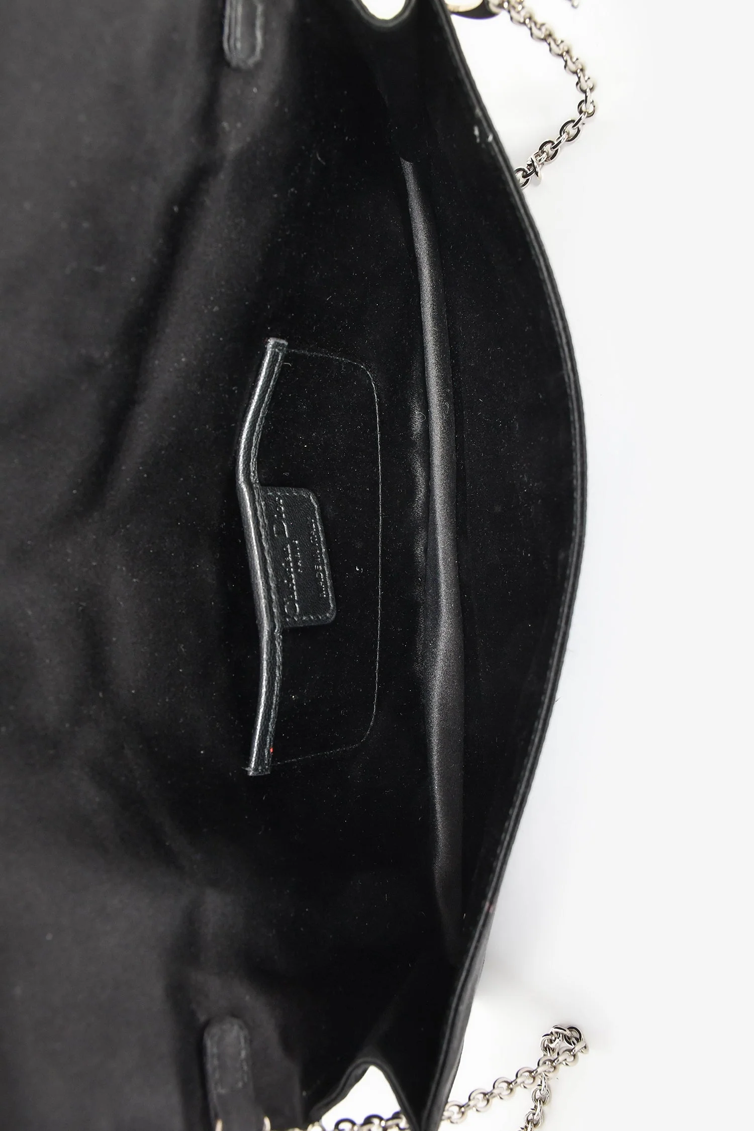 Christian Dior 2008 Black Satin Cannage Clutch On Chain - Image 6