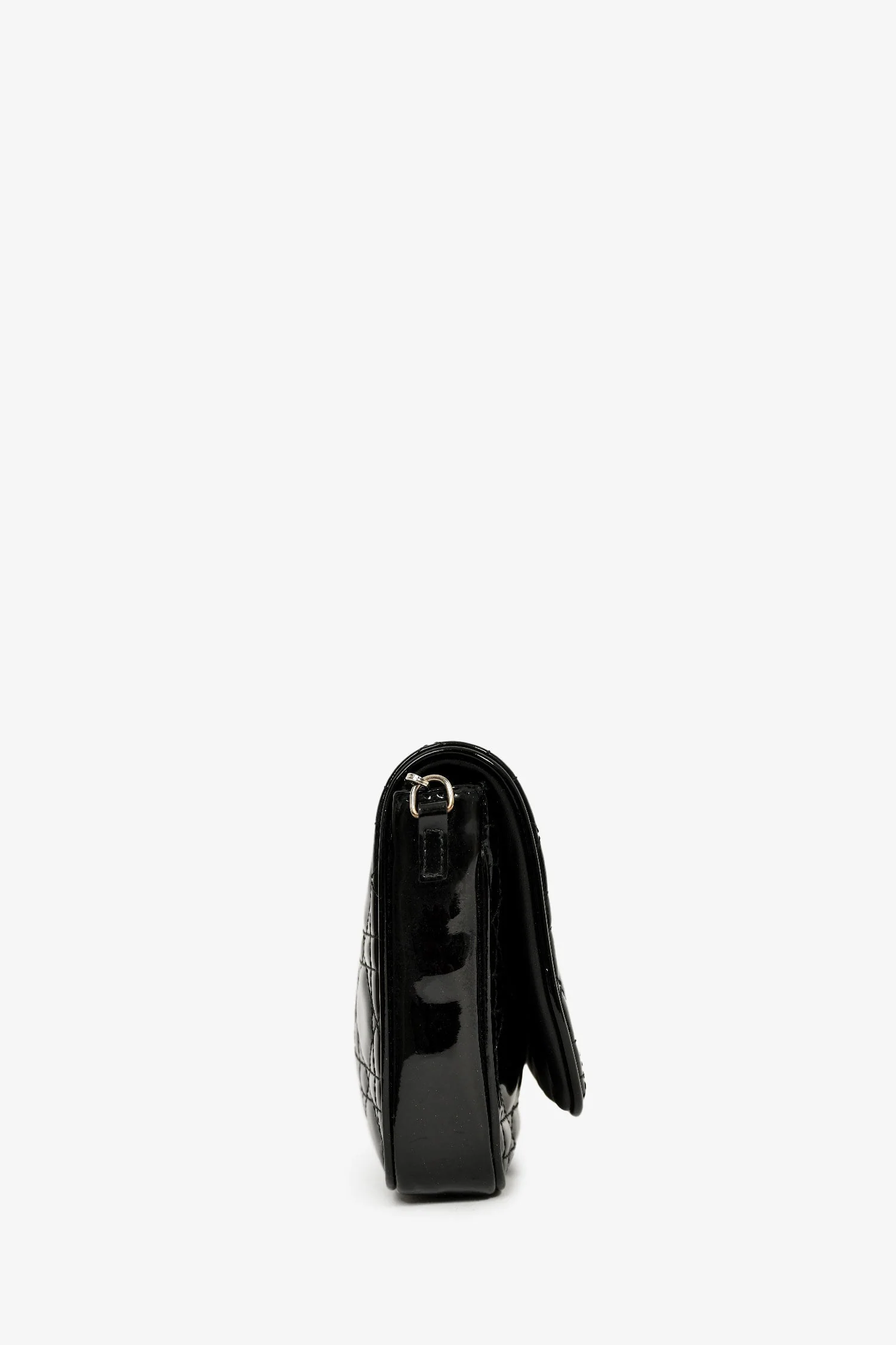 Christian Dior 2011 Black Patent Cannage Leather Lady Dior Pouch On Chain - Image 3
