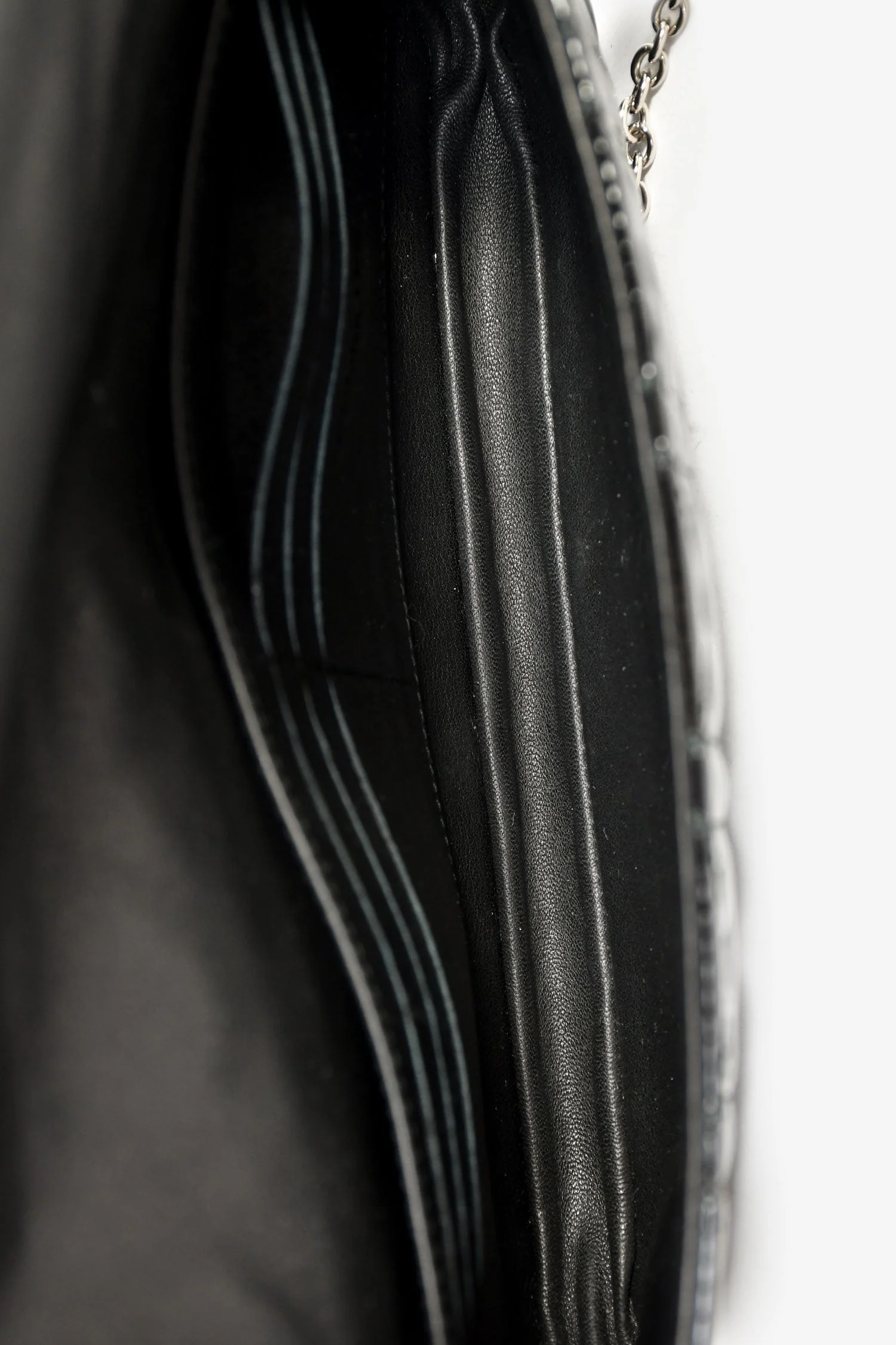 Christian Dior 2011 Black Patent Cannage Leather Lady Dior Pouch On Chain - Image 6