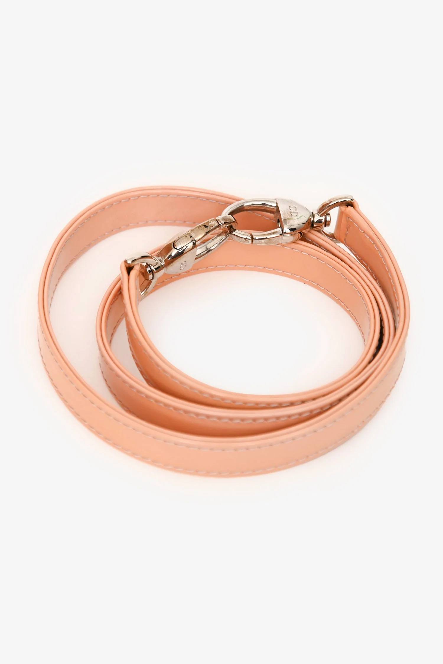 Christian Dior 2012 Light Peach Cannage Patent Large Lady Dior With Strap - Image 6