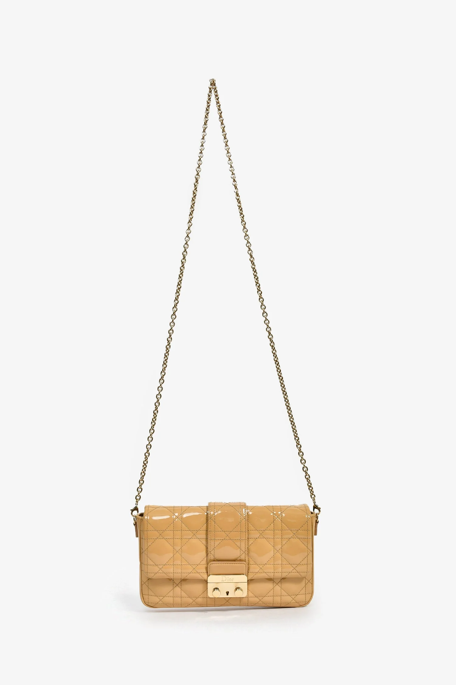 Christian Dior 2013 Beige Patent Leather Cannage 'Miss Dior' Wallet on Chain - Image 6