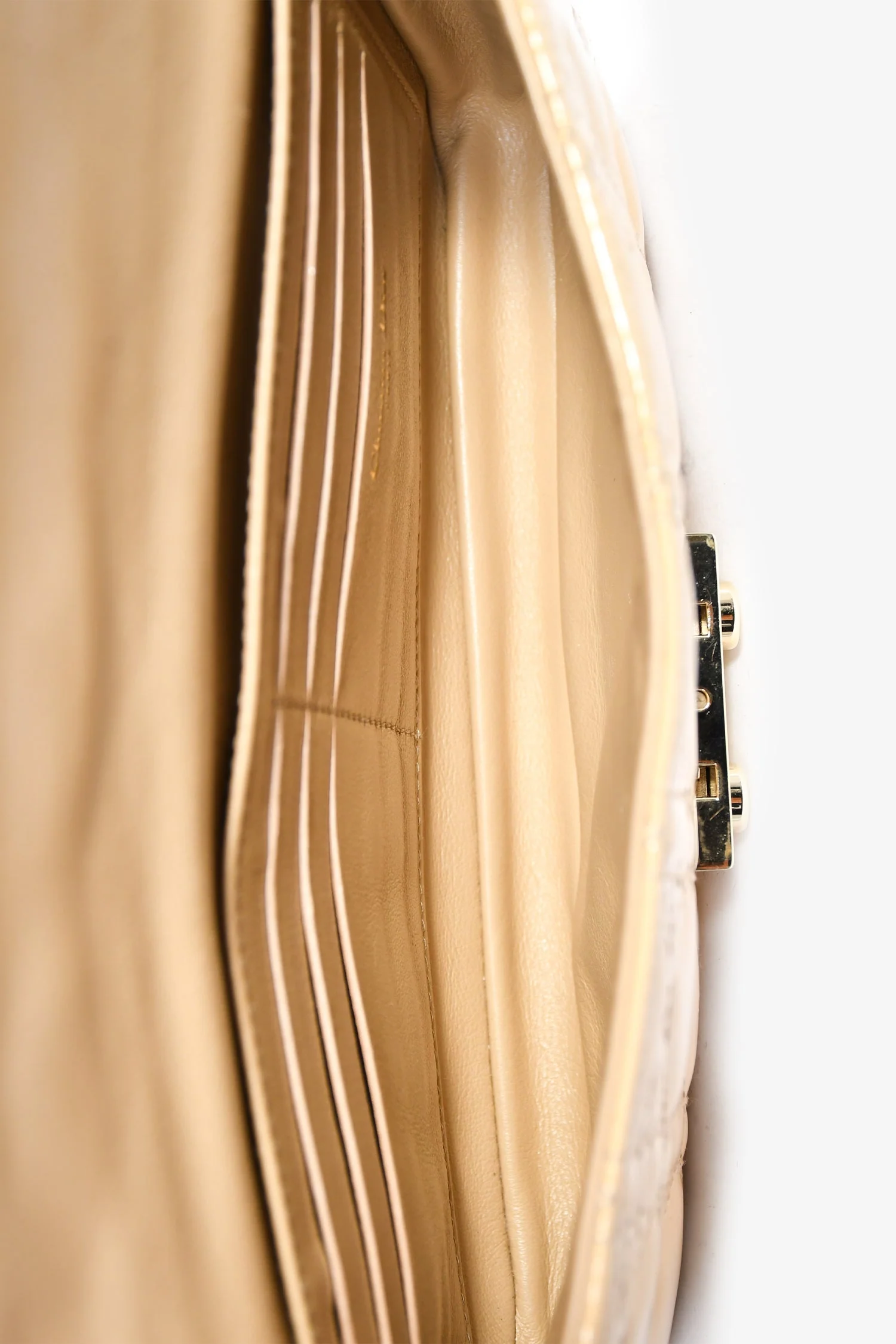 Christian Dior 2013 Beige Patent Leather Cannage 'Miss Dior' Wallet on Chain - Image 7