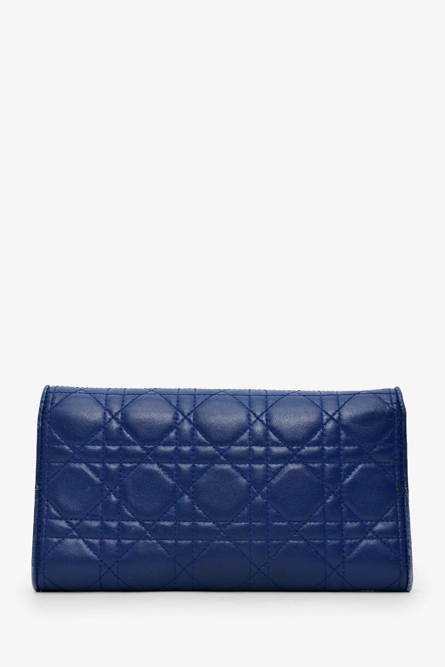 Christian Dior 2013 Navy Cannage Leather Lady Dior Wallet With Chain - Image 3